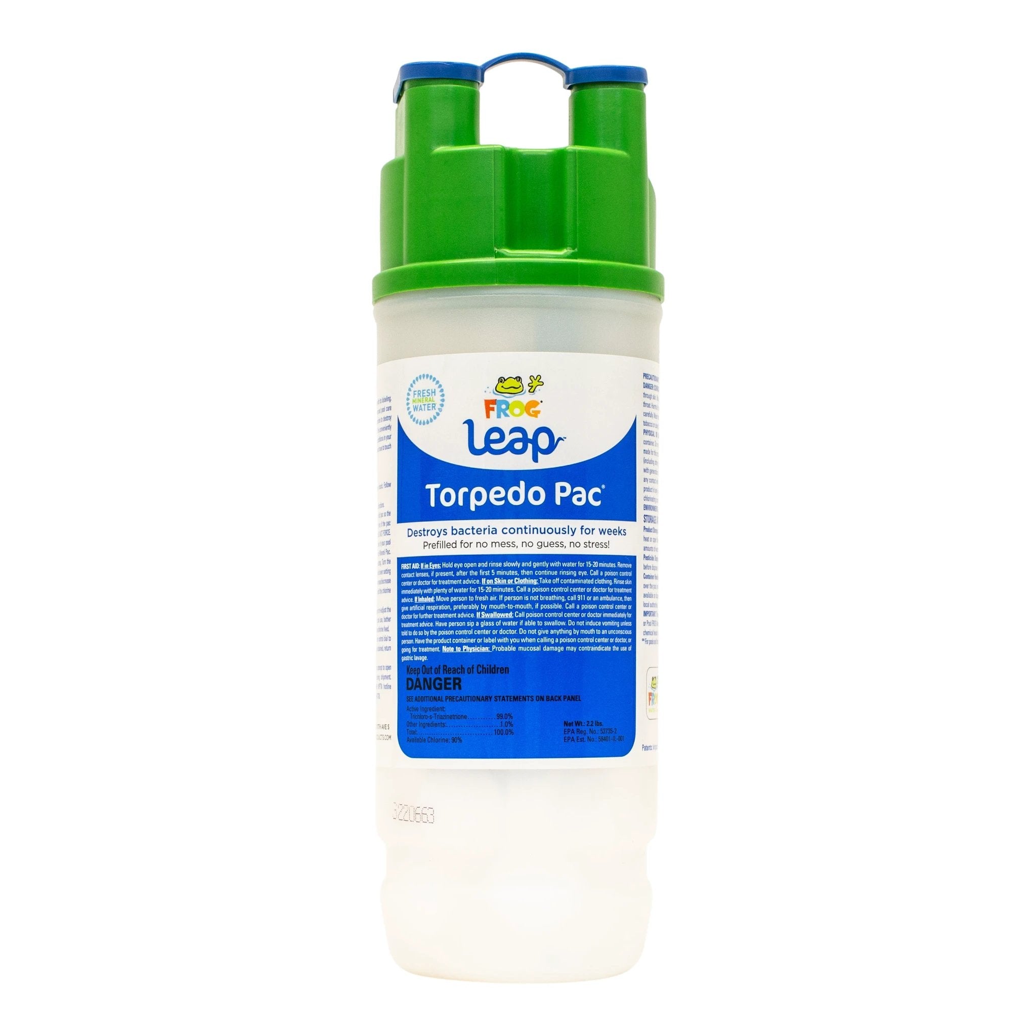 Frog Leap Torpedo Pac Chlorine Cartridge for Pool Systems by Frog