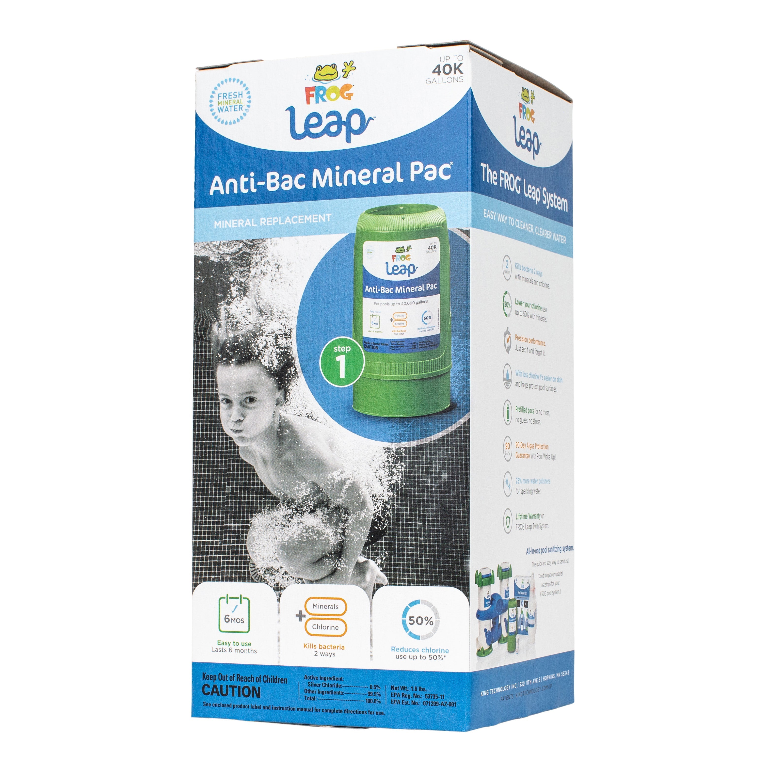 Frog Leap Anti Bac Mineral Pac For Cleaner Pool Water