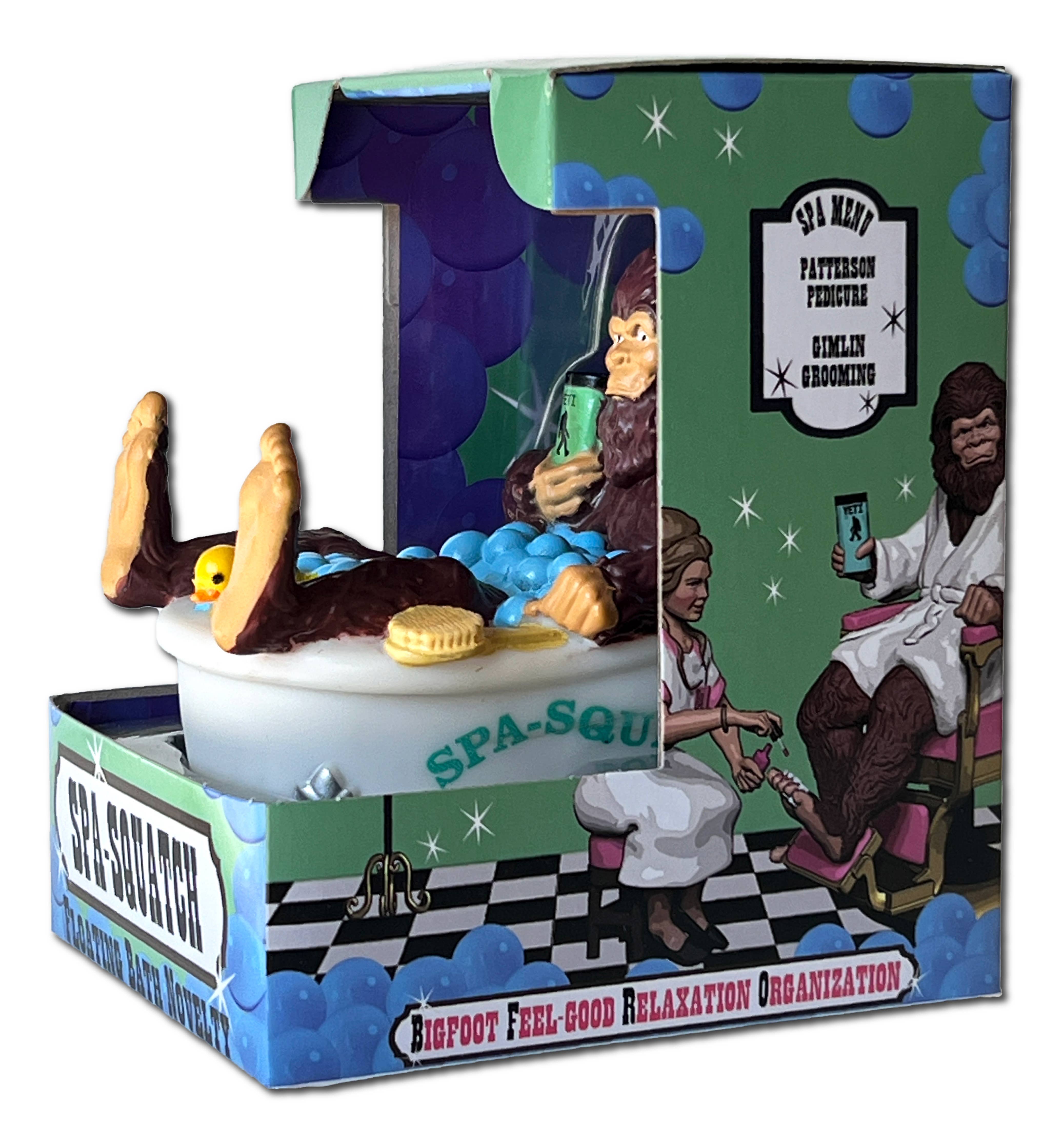 Spa Squatch Floating Clawfoot Tub Collectible With Bigfoot And Yeti Cup Gift Box