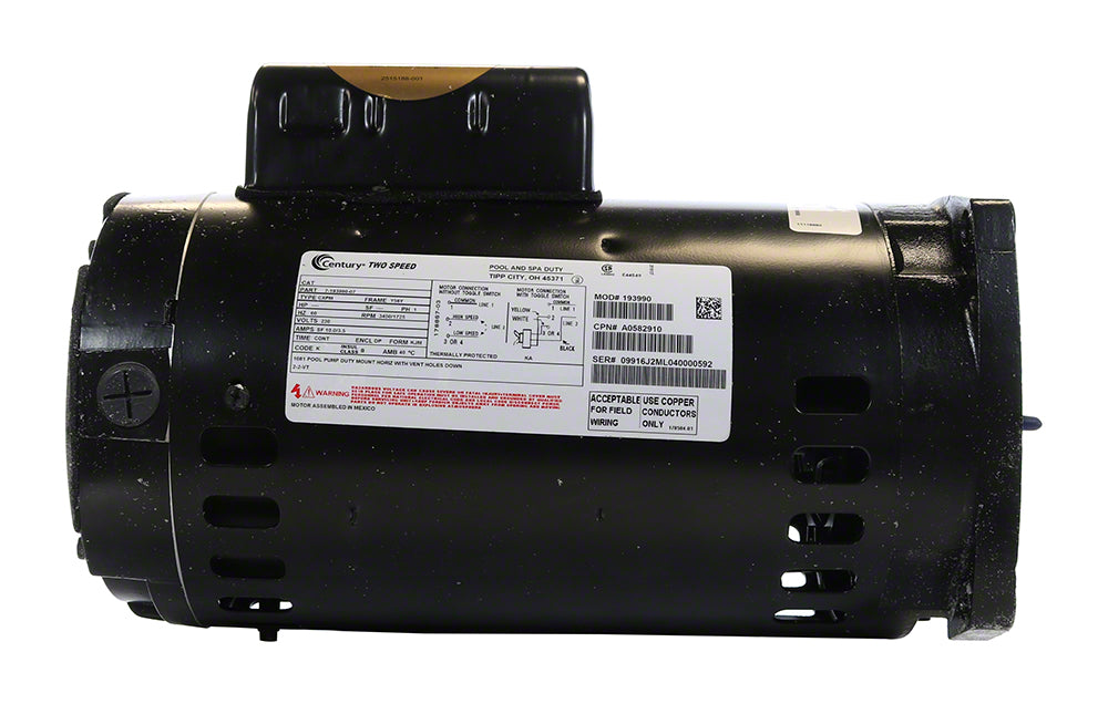2 HP 2 Speed Up Rated 230V Motor For Zodiac Jandy Pumps