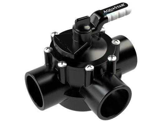 AquaStar FlowStar 3-Way Valve with Rubber Handle | 2" x 2.5" | AV3W20C by Duckies Pool Supply