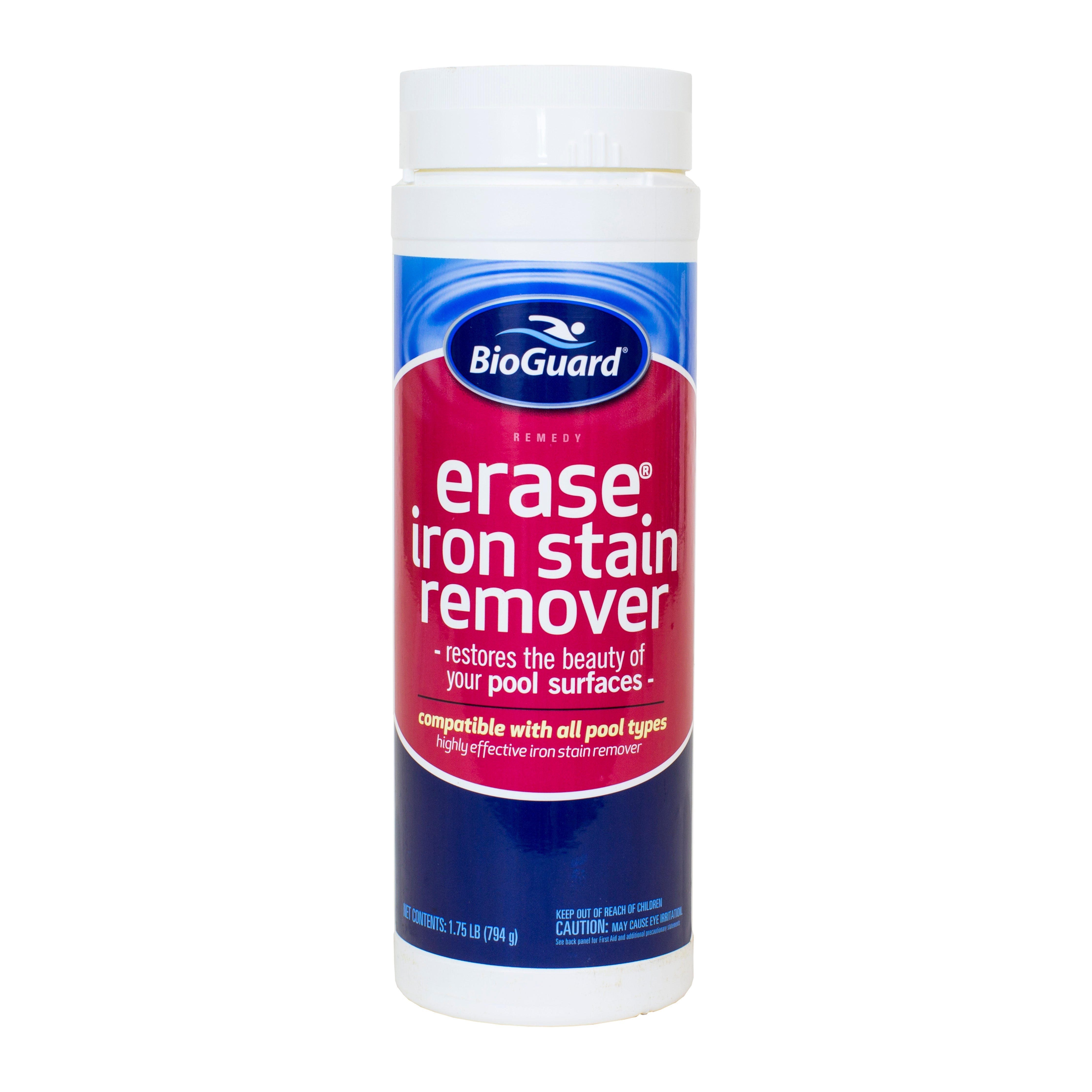 BioGuard Erase Iron Stain Remover for Pools Granular Formula for Plaster Tile and Vinyl Surfaces