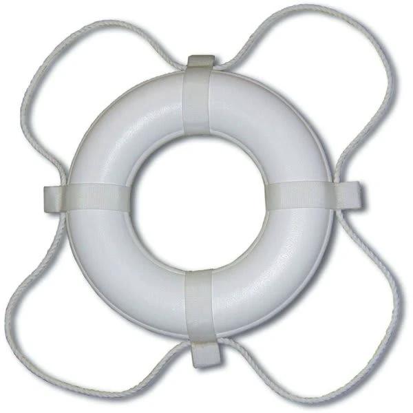 Poolstyle White 20 In. Ring Buoy Coast Guard Approved by Duckies Pool Supply