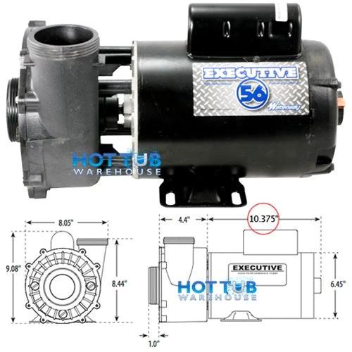 Waterway Executive 5 HP 1 Speed 2" Intake 2" Discharge 56 Frame 230 Volt Pump 3712021-1D by Waterway
