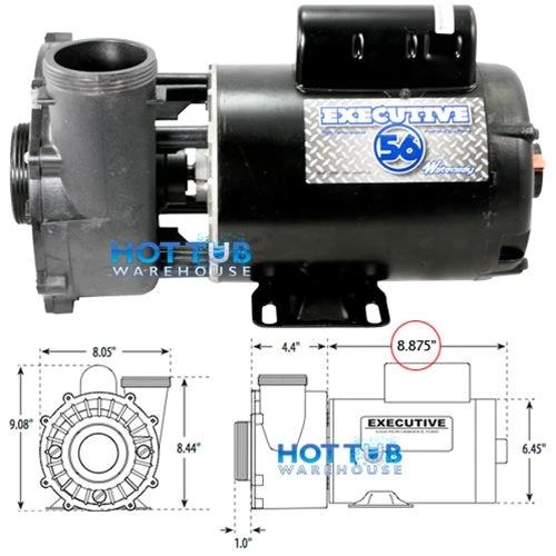 Waterway Executive 2 HP 2 Speed 2" Intake 2" Discharge 56 Frame 230 Volt Pump 3720821-1D by Waterway