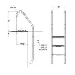SuperPro 3-Step Pool Ladder with Stainless Steel Treads by Duckies Pool Supply