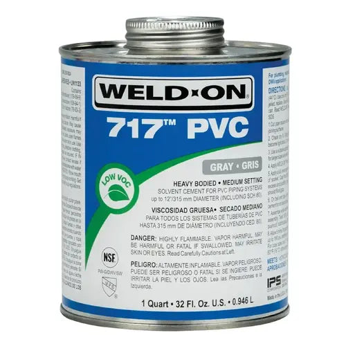 Solvent Cement 717 Gray For PVC 32 oz Gray