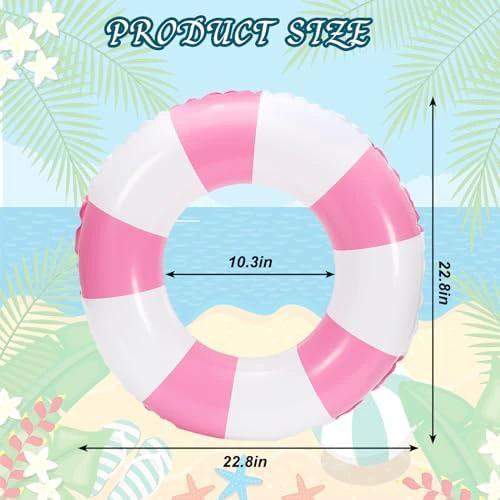 JarThenaAMCS 12Pcs Inflatable Swimming Float Toy Swim Ring Fun Pool Lounger Tube, 22.8 Inch by JarThenaAMCS