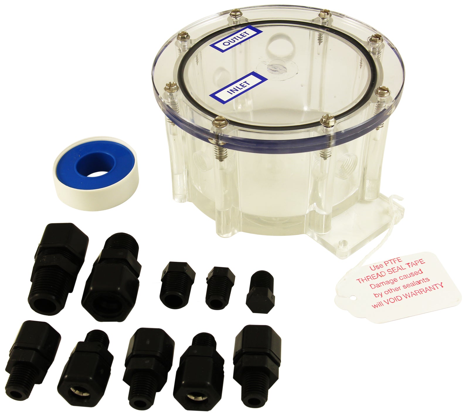 Flow Cell, Aquasol, Complete with fittings 43-164-1020