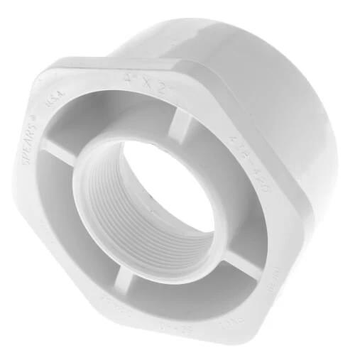 Lasco 4" x 2" PVC Schedule 40 Spigot x Female Bushing, 438-420 by LASCO