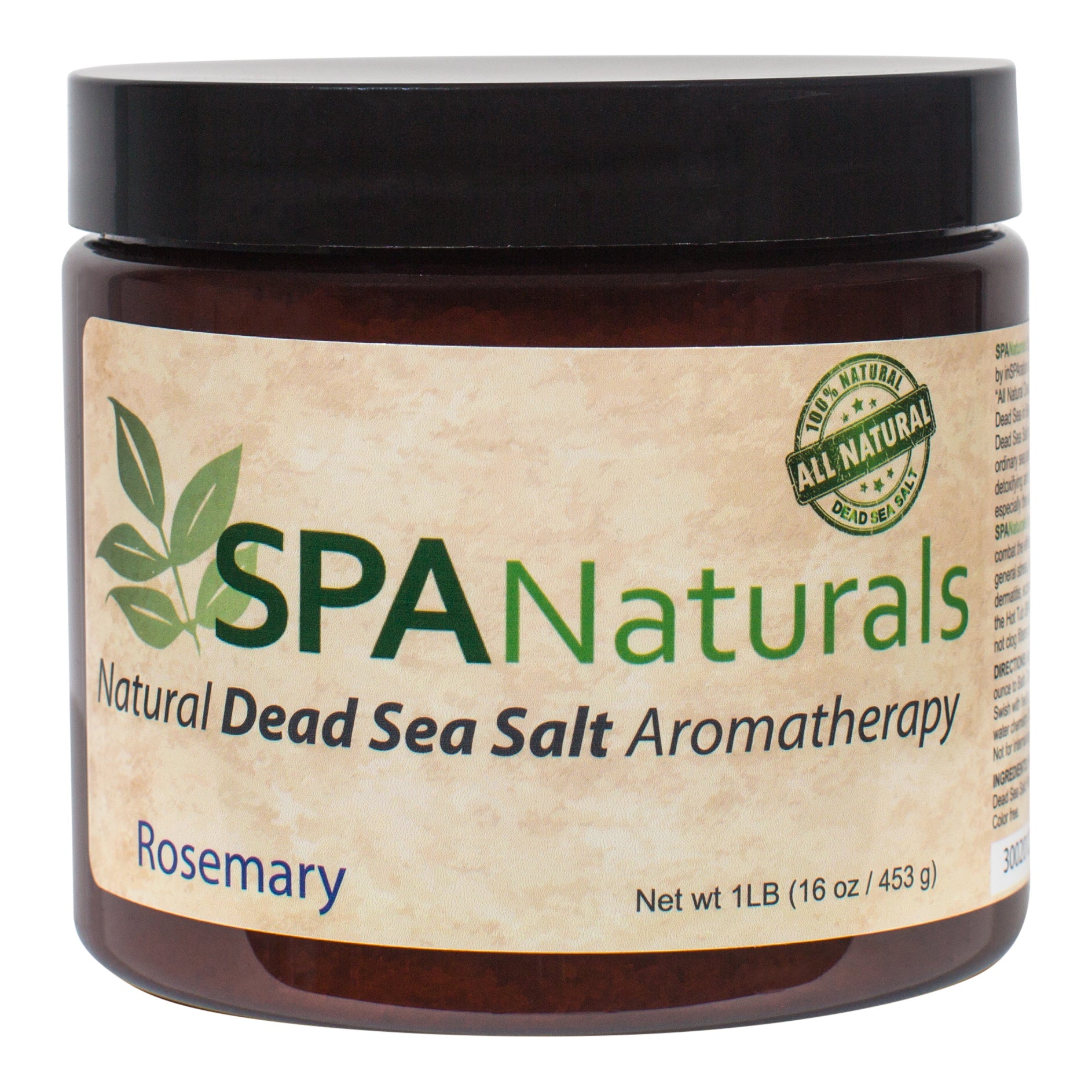 InSPAration Spa Naturals Dead Sea Salt Rosemary Aromatherapy Crystals 100 Percent Natural Mineral Rich Detoxifying Bath Soak