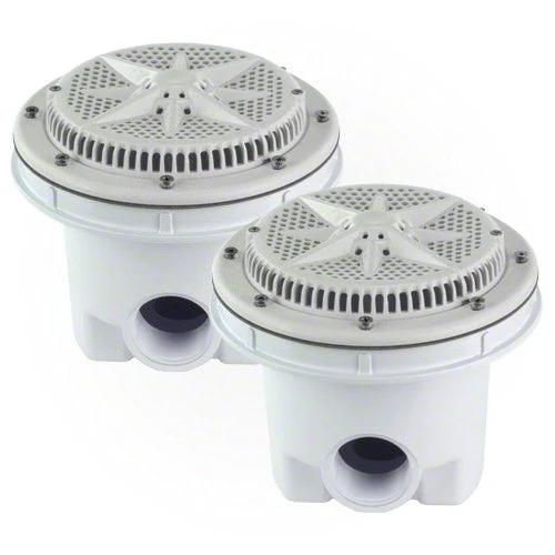 Pentair StarGuard Main Drain Complete 500130 - White - Two Pack - Vinyl Liner Pools by Pentair