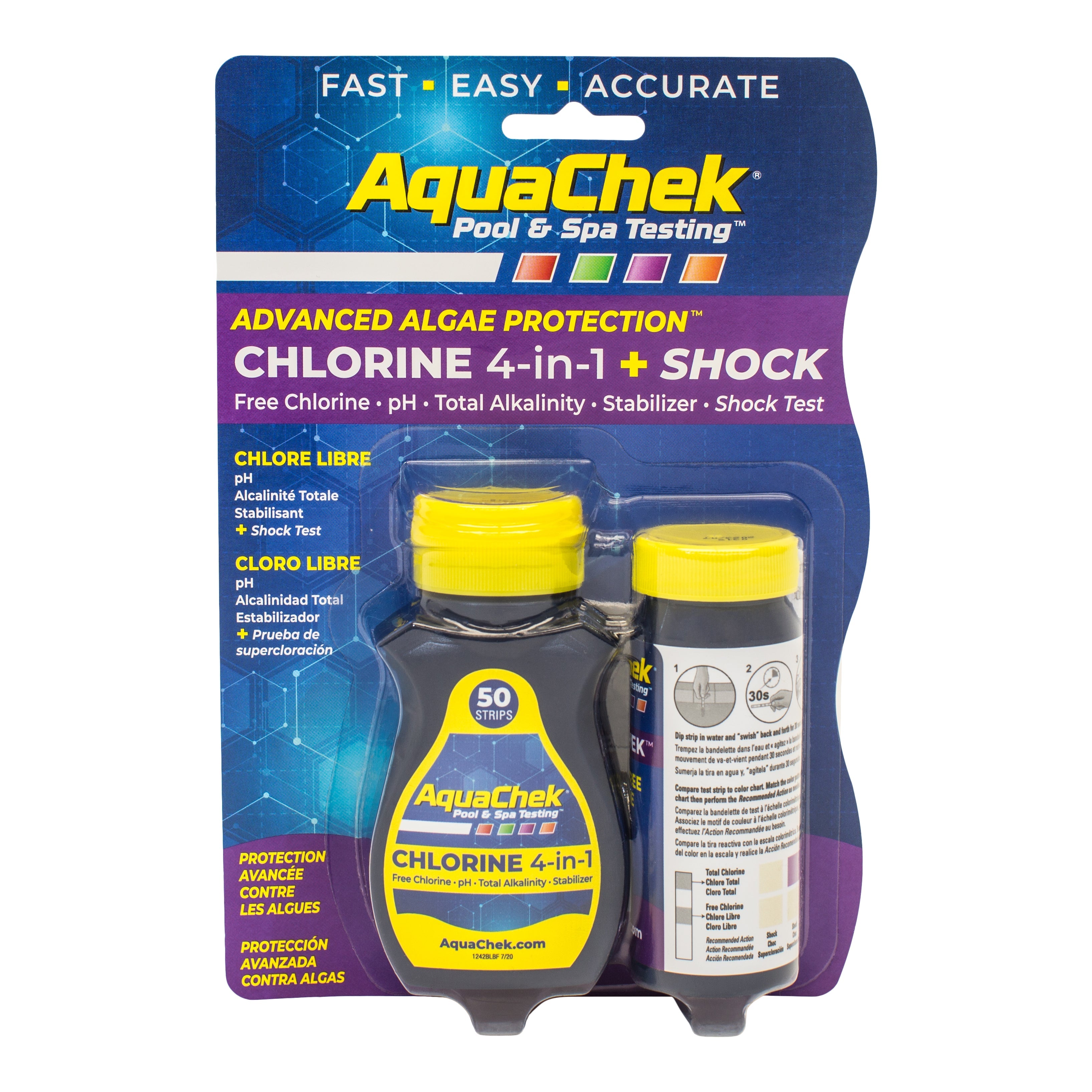AquaChek Free Chlorine and Shock Test Strips for Pool Water Balance