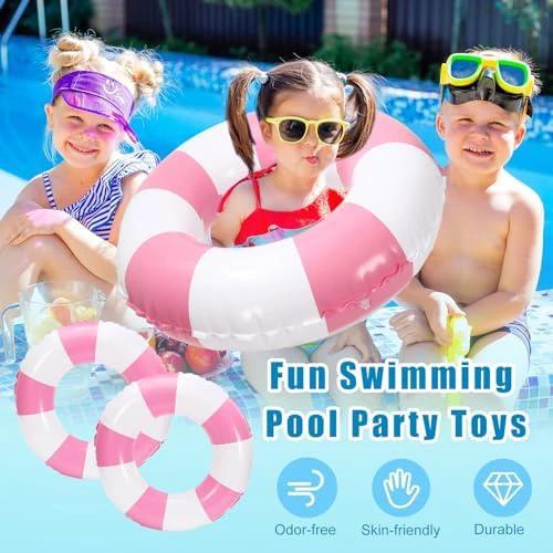 JarThenaAMCS 12Pcs Inflatable Swimming Float Toy Swim Ring Fun Pool Lounger Tube, 22.8 Inch by JarThenaAMCS