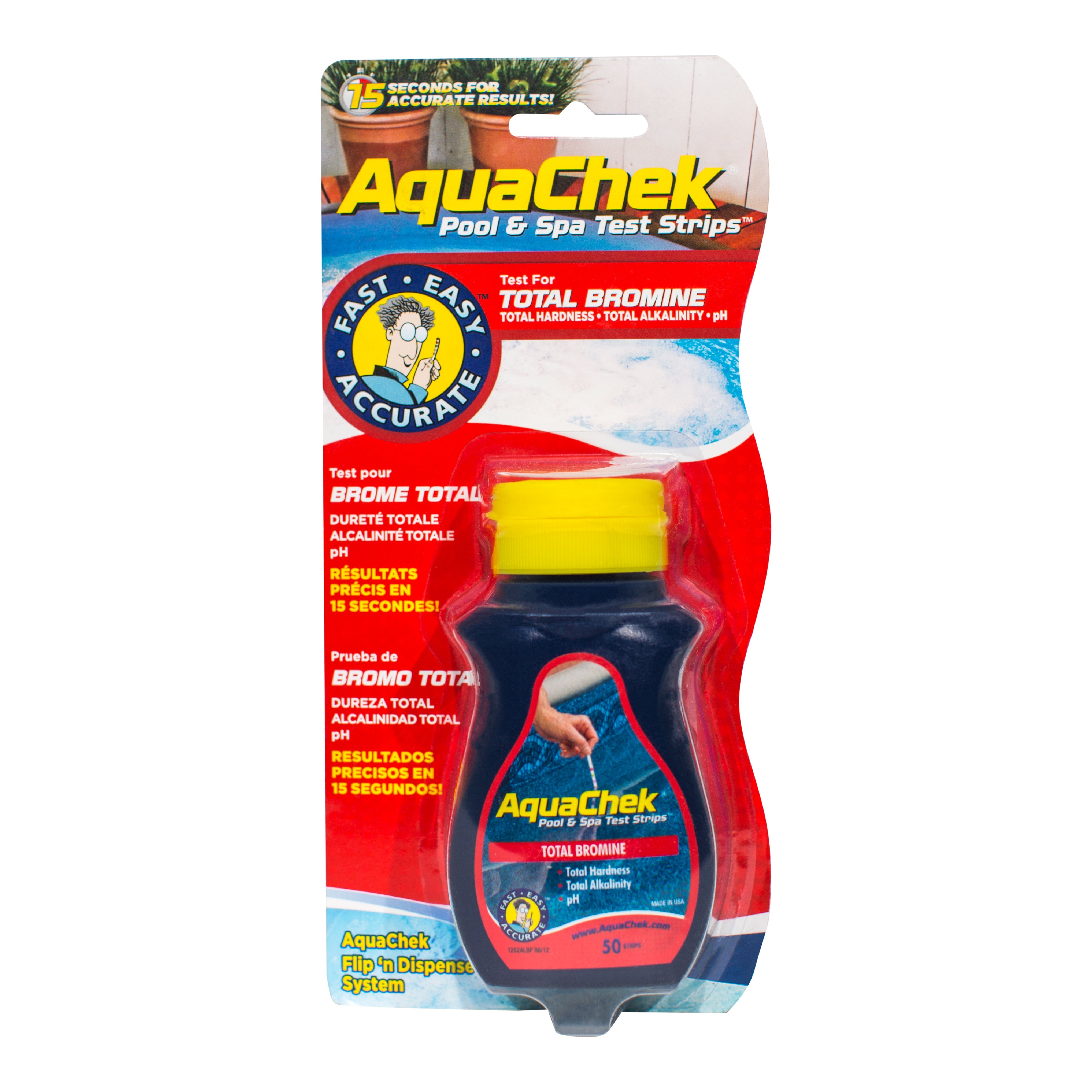 AquaChek Total Bromine Test Strips for Pool and Spa Water Testing