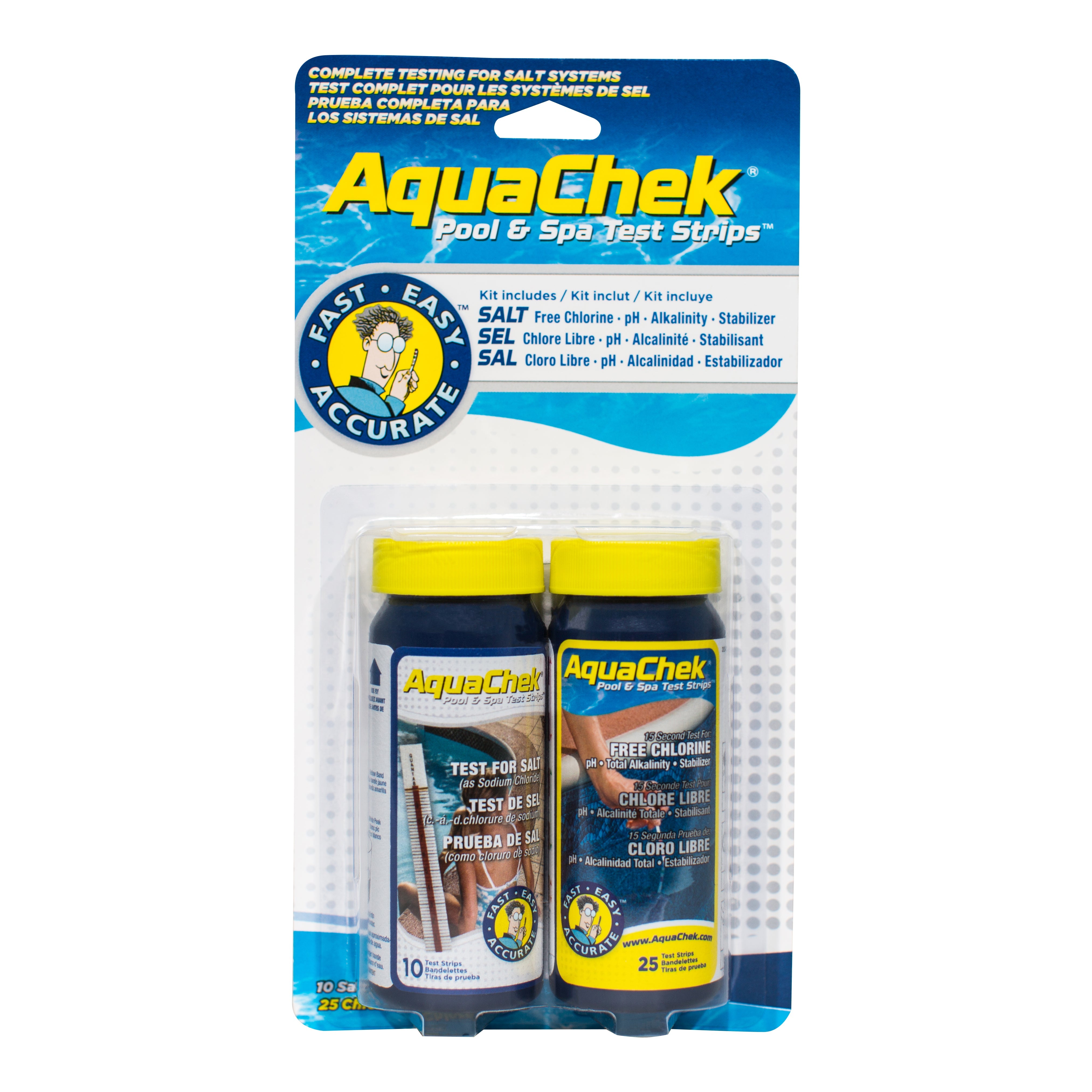 AquaChek Salt and Chlorine Test Kit for Pool Water Testing and Maintenance
