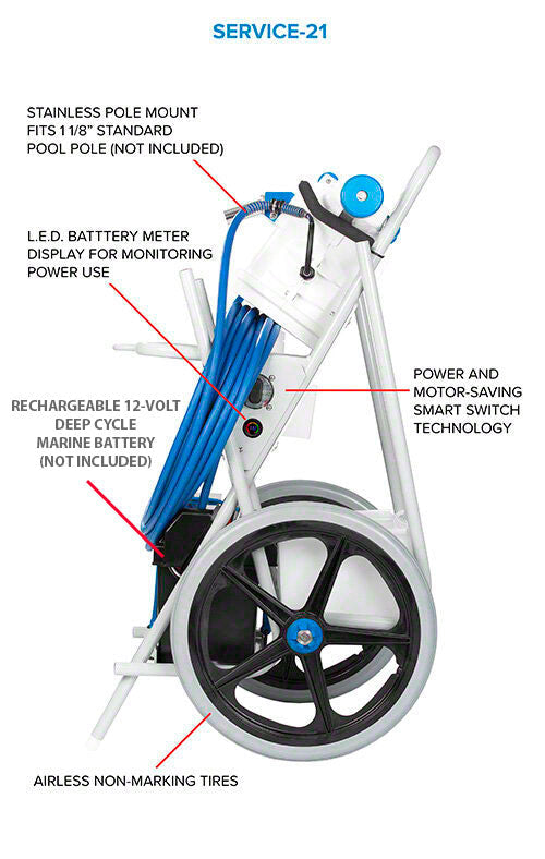 Hammerhead 21 Inch Service Pool Vacuum With 60ft Cord