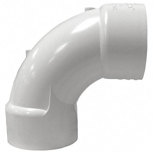 Lasco Schedule 40 2" Slip x 2" Spigot 90 Degrees Sweep Elbow PVC Socket, 409020SW by LASCO