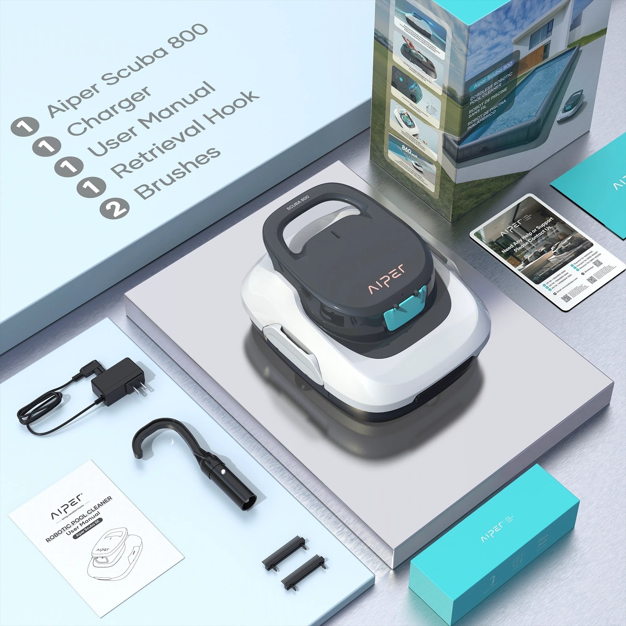 Aiper Scuba 800 Cordless 3.5-in Robotic Pool Vacuum by Duckies Pool Supply