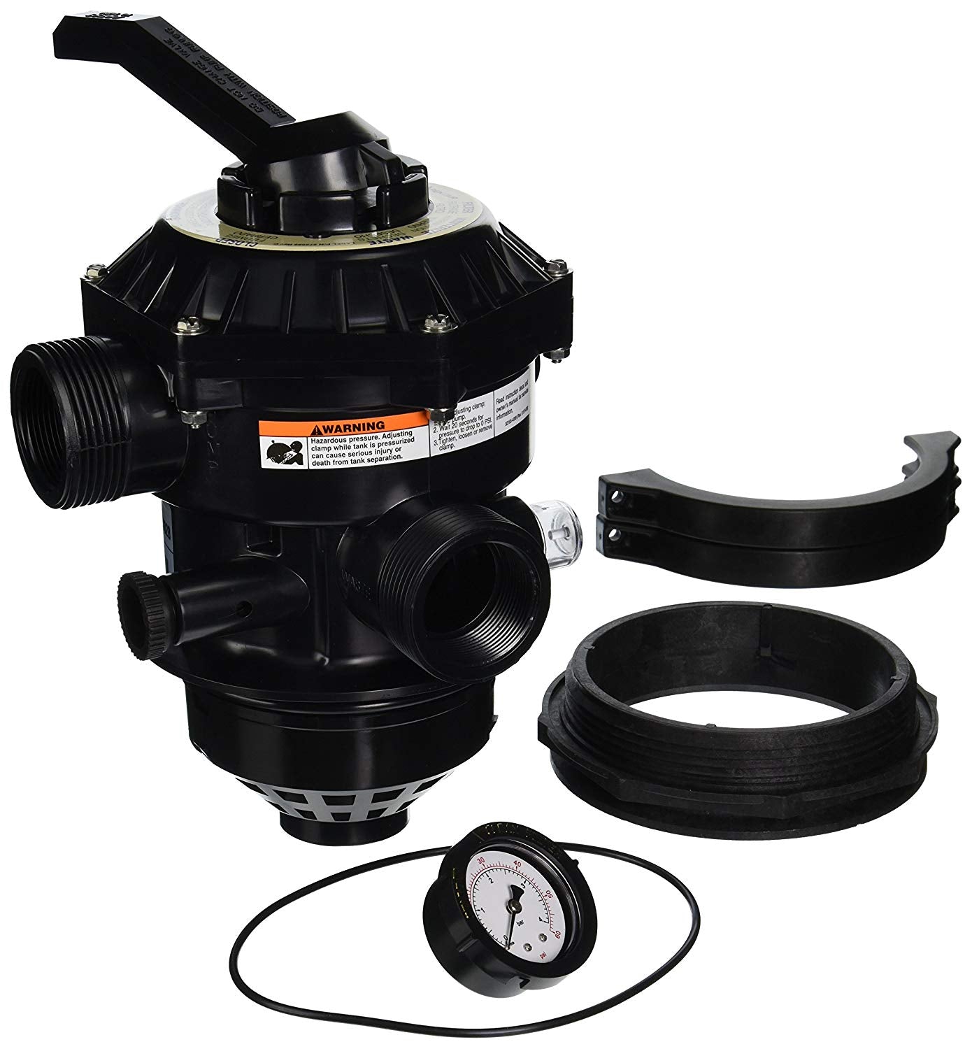 Pentair 262504 1-1/2-Inch Multiport Valve with Buttress Thread Replacement Tagelus Pool and Spa Sand Filter