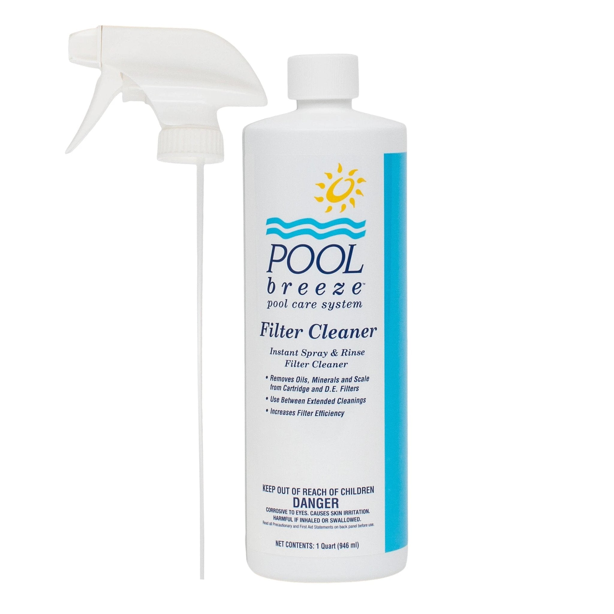 Pool Breeze Filter Cleaner Spray Cartridges and DE Grids Removes Oils and Scale by Pool Breeze
