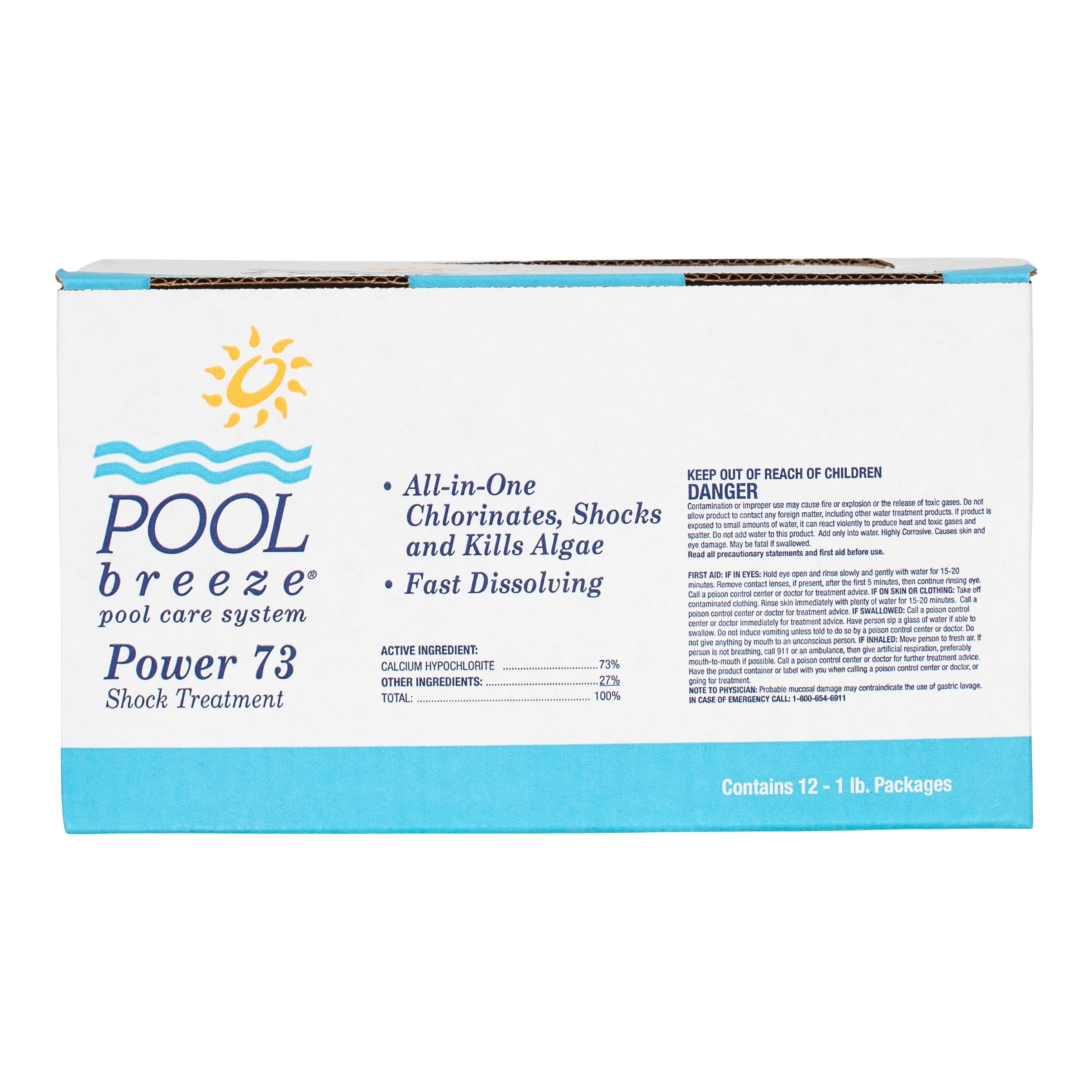 Pool Breeze Power 73 Shock Treatment for Crystal Clear Water and Algae Prevention