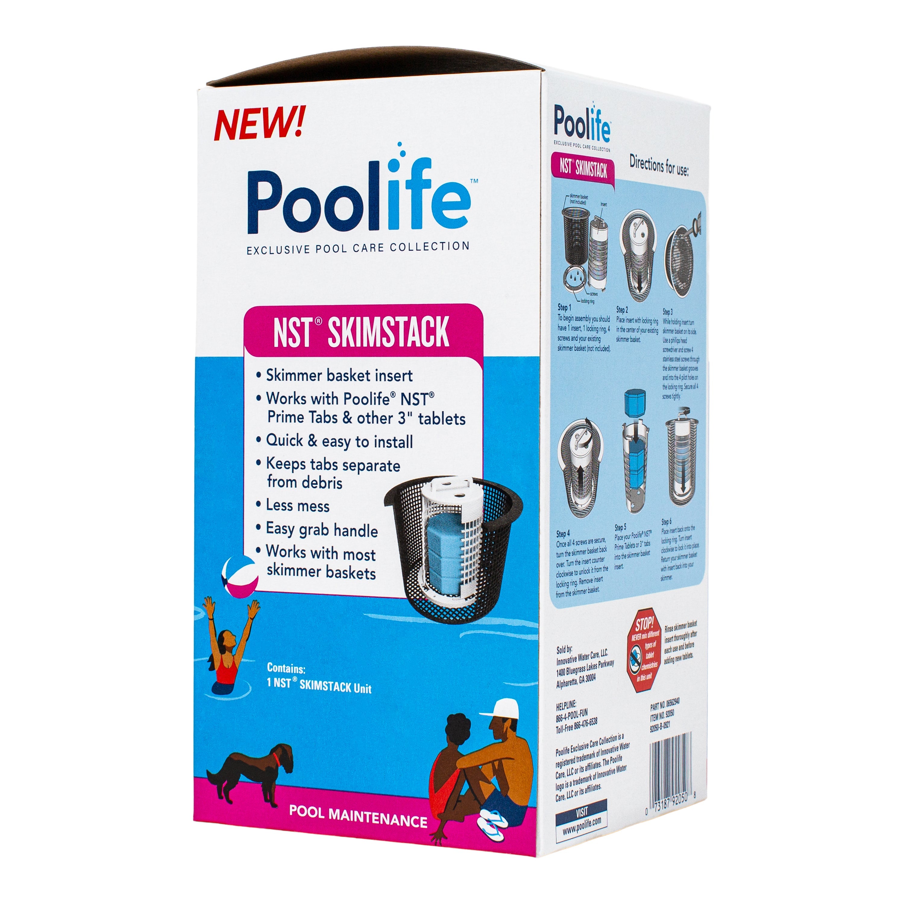 Poolife NST Skimstack Easy Install Skimmer Basket Insert for 3 Inch Tablets