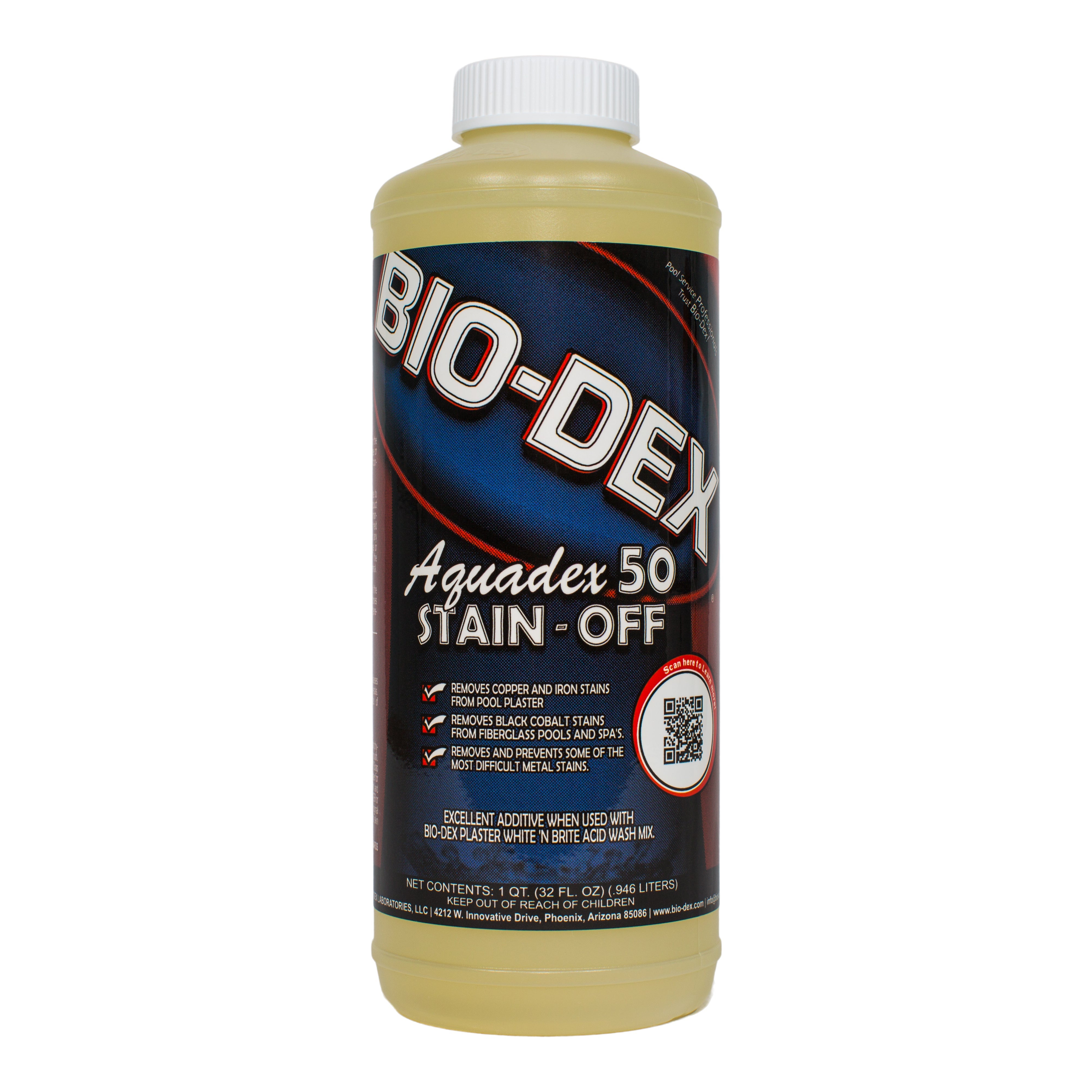 Bio-Dex Aquadex 50 Stain-Off Powerful Metal Stain Remover for Pools and Spas