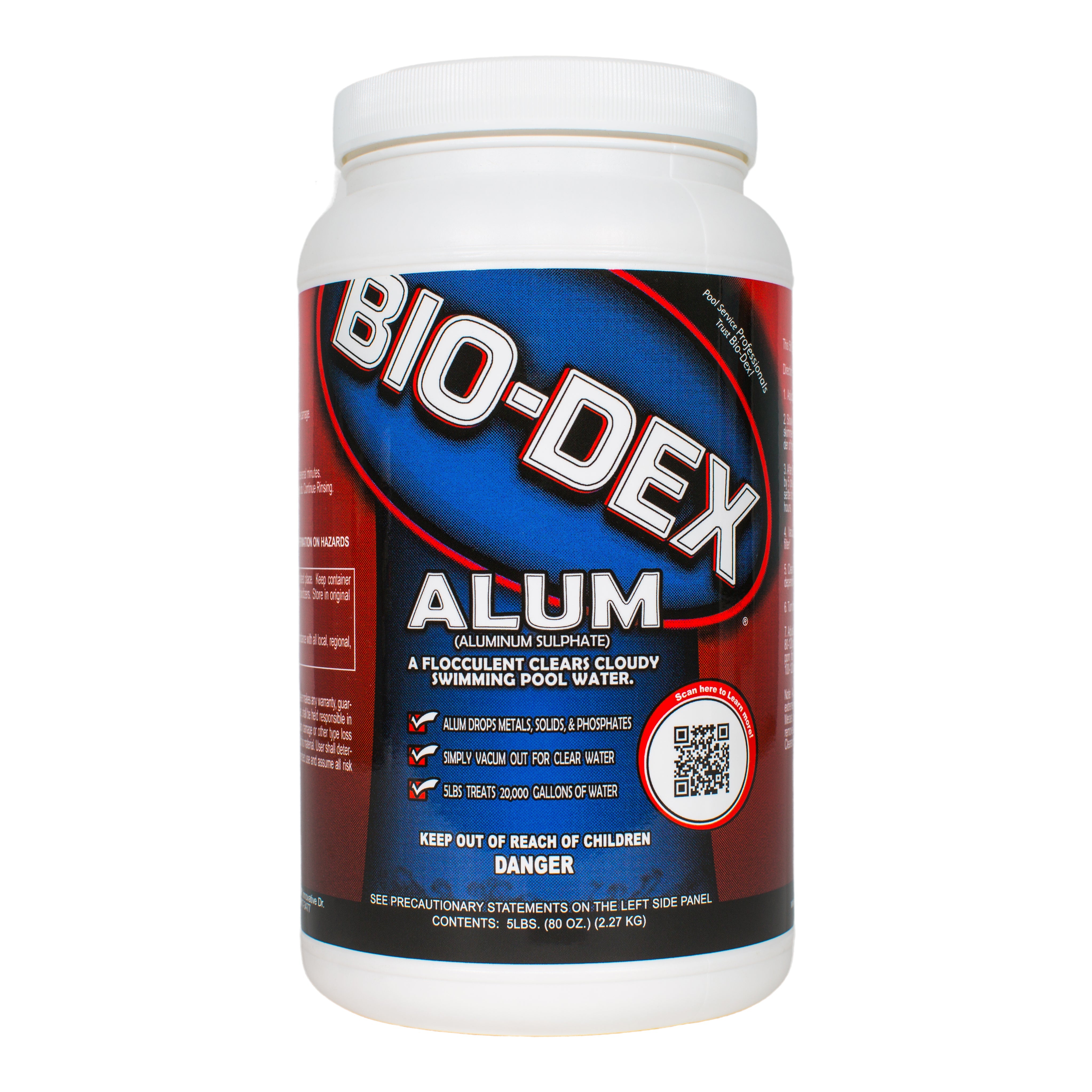 Bio-Dex Alum Flocculent for Crystal Clear Swimming Pool Water