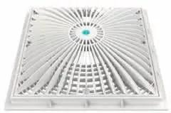AquaStar 12" Square MoFlow Suction Outlet Cover and Mud Frame, White | 12MF101 by AquaStar
