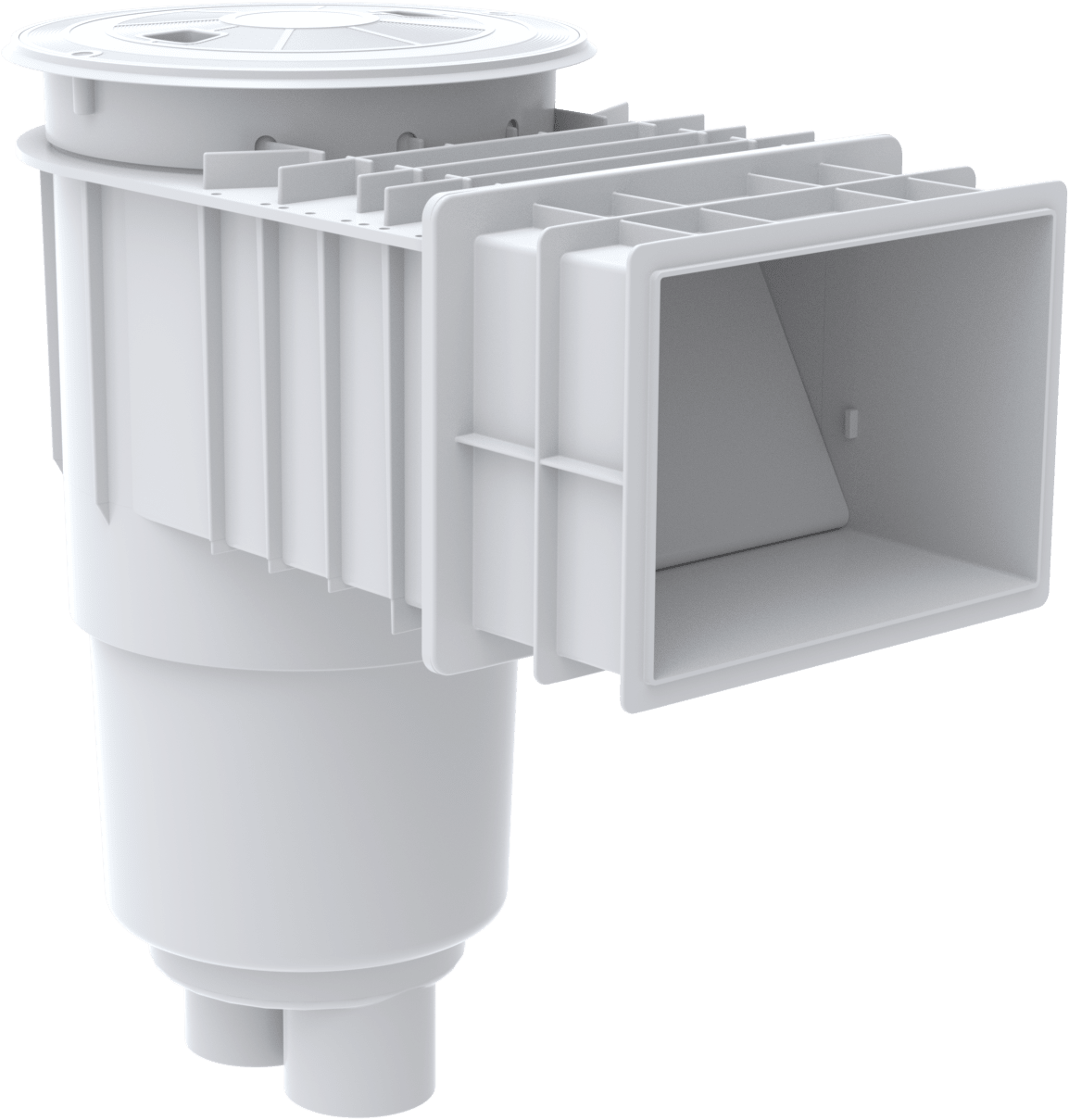 AquaStar Flow Star Skimmer with Flush Face 4" Extension, Float Assembly, Basket, Lid and Collar, White | SKR14101 by AquaStar