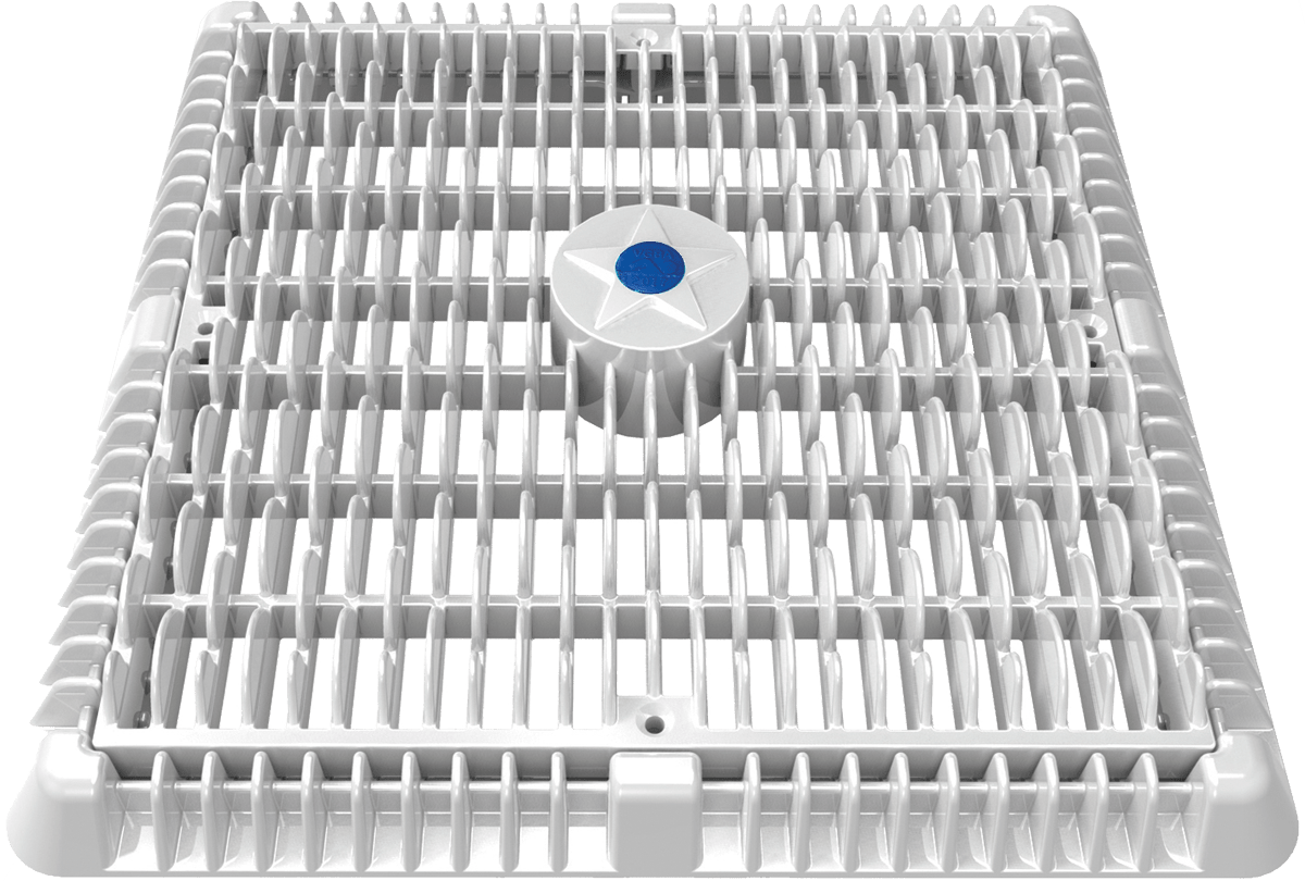 AquaStar 12" Square Wave Anti-Entrapment Suction Outlet Cover, Vented Riser Ring and Mud Frame, White | WAV12WR101 by AquaStar