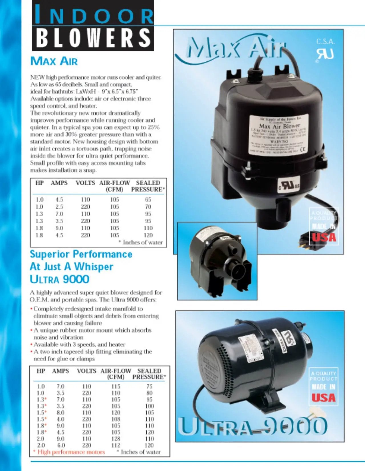 Ultra 9000 Air Blower 1.5HP 240V| 3915231 by AirSupply
