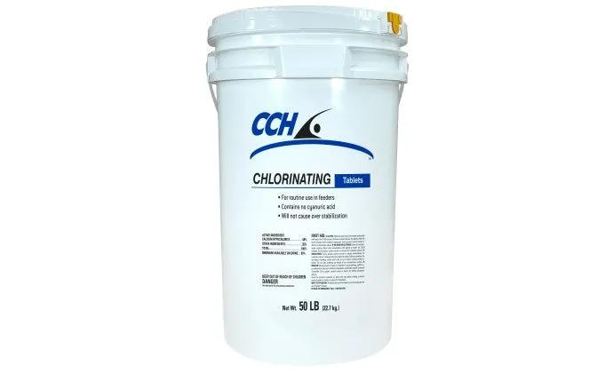 50 lb Round Chlorinating Tablet Pail by Duckies Pool Supply