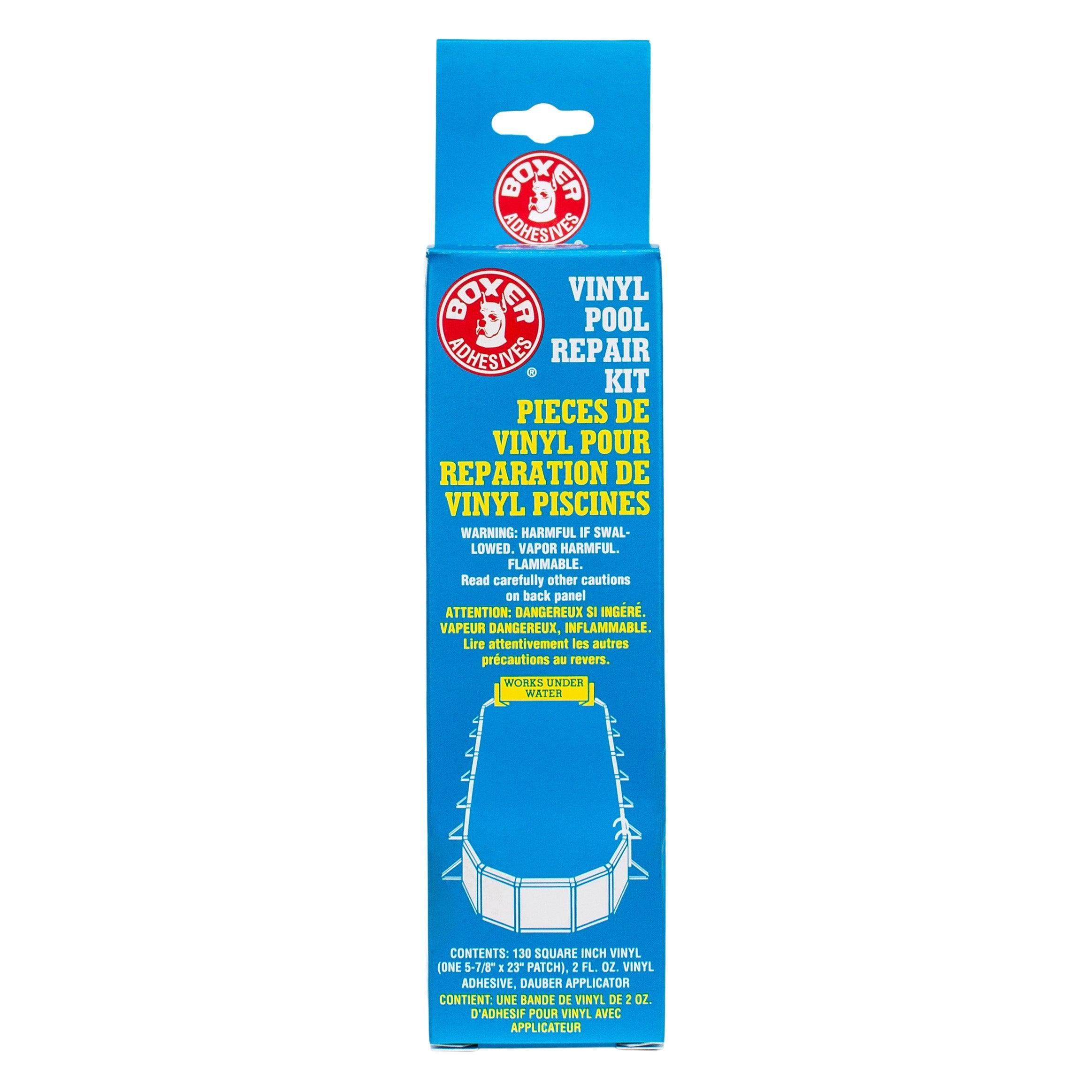 Boxer Adhesives 859 Vinyl Pool Repair Kit with 2 Ounce Adhesive and 130 Square Inches Patching Material