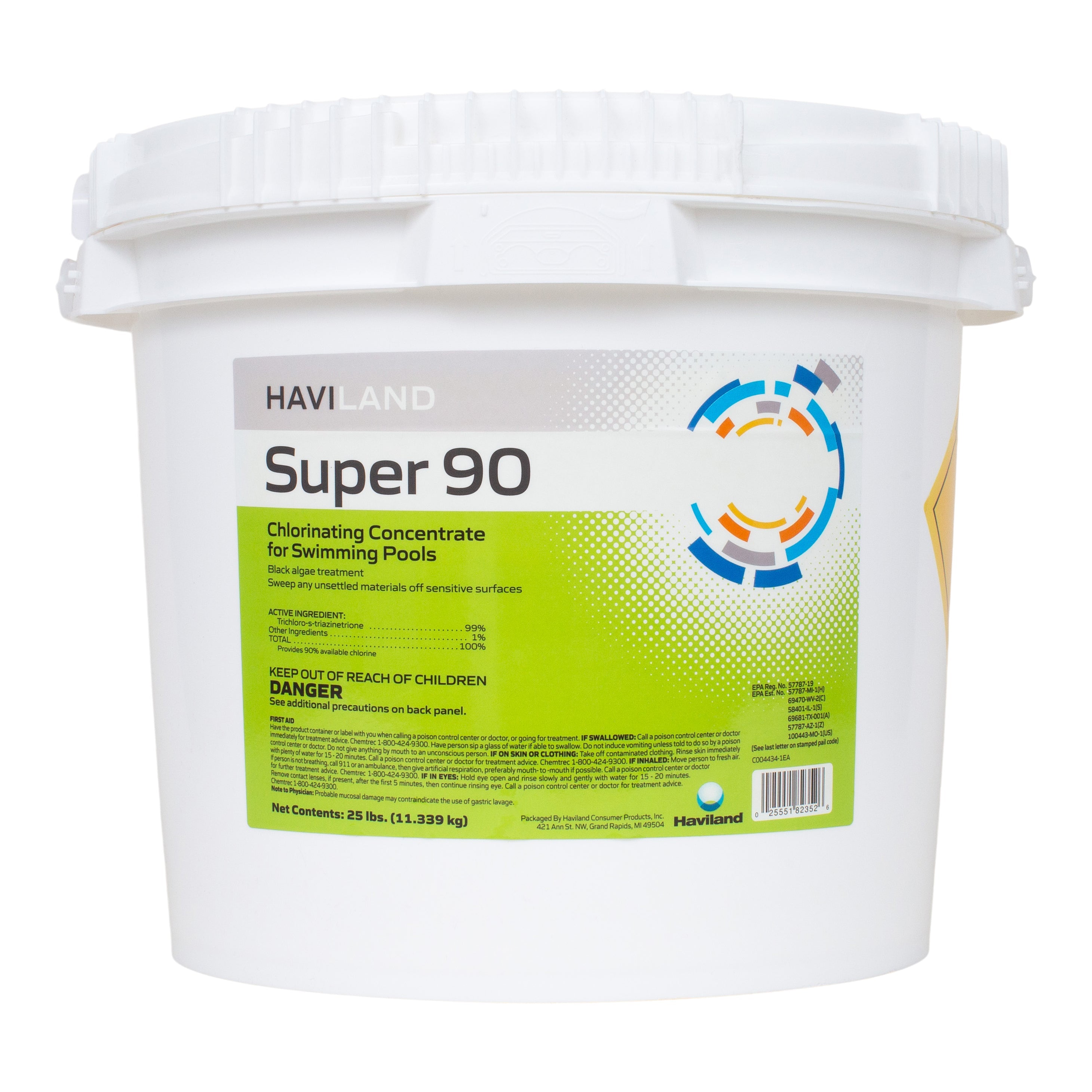 Haviland Durachlor Super 90 Granular Chlorine Concentrate for White Plaster Pools and Black Algae Treatment