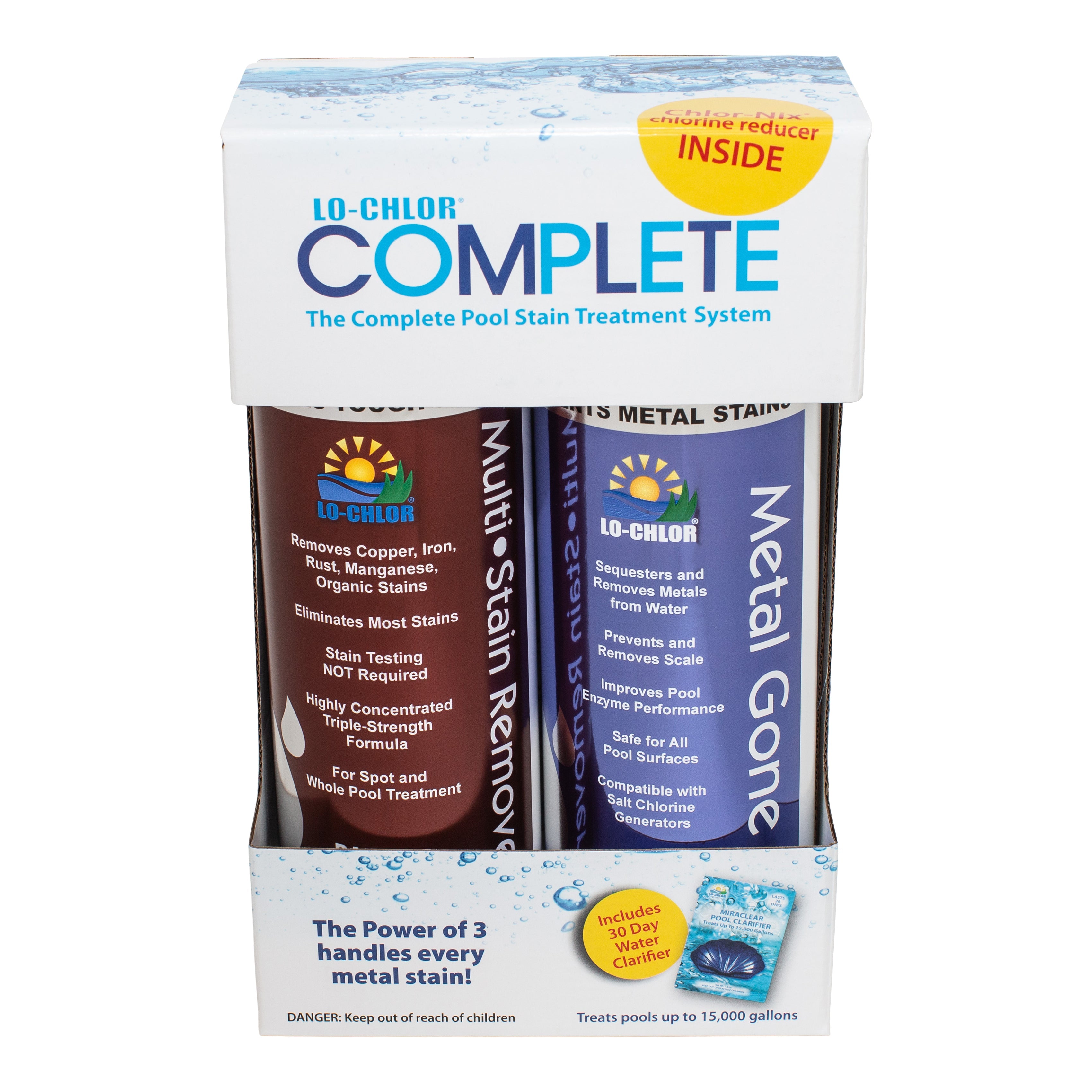 Lo-Chlor Complete Pool Stain Treatment System for Crystal Clear Water