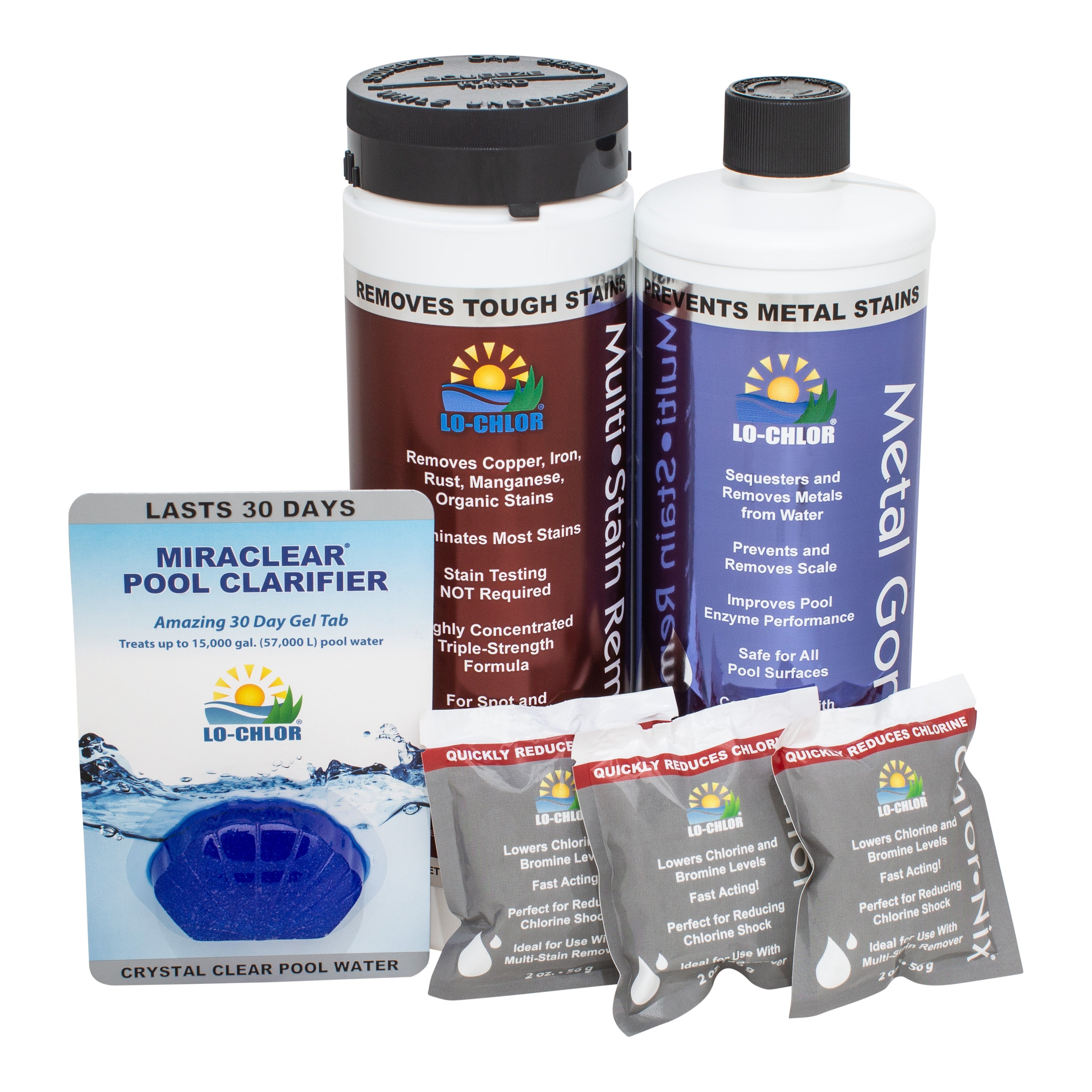 Lo-Chlor Complete Pool Stain Treatment System for Crystal Clear Water