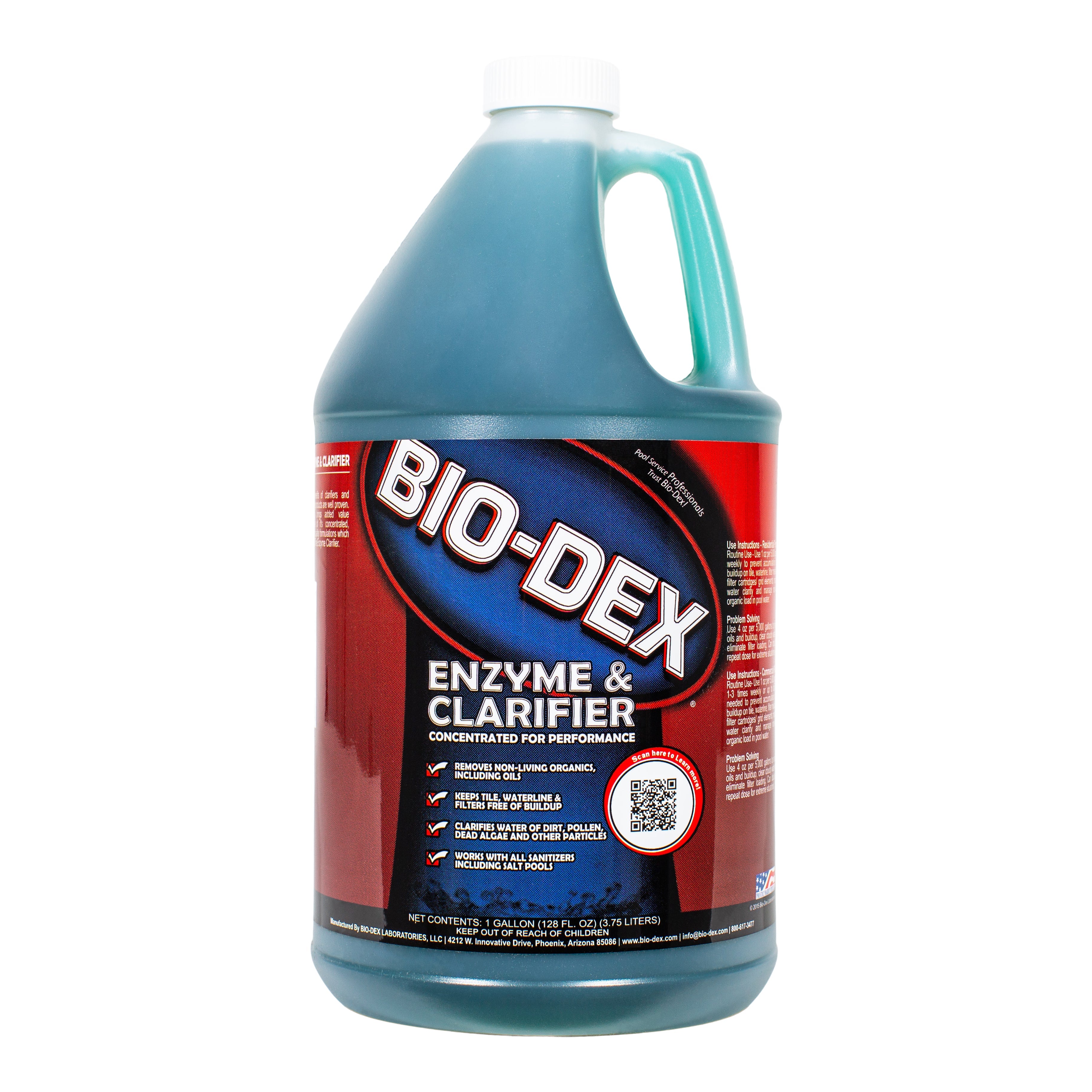 Bio-Dex Enzyme and Clarifier for Clear Pool Water and Scale Prevention