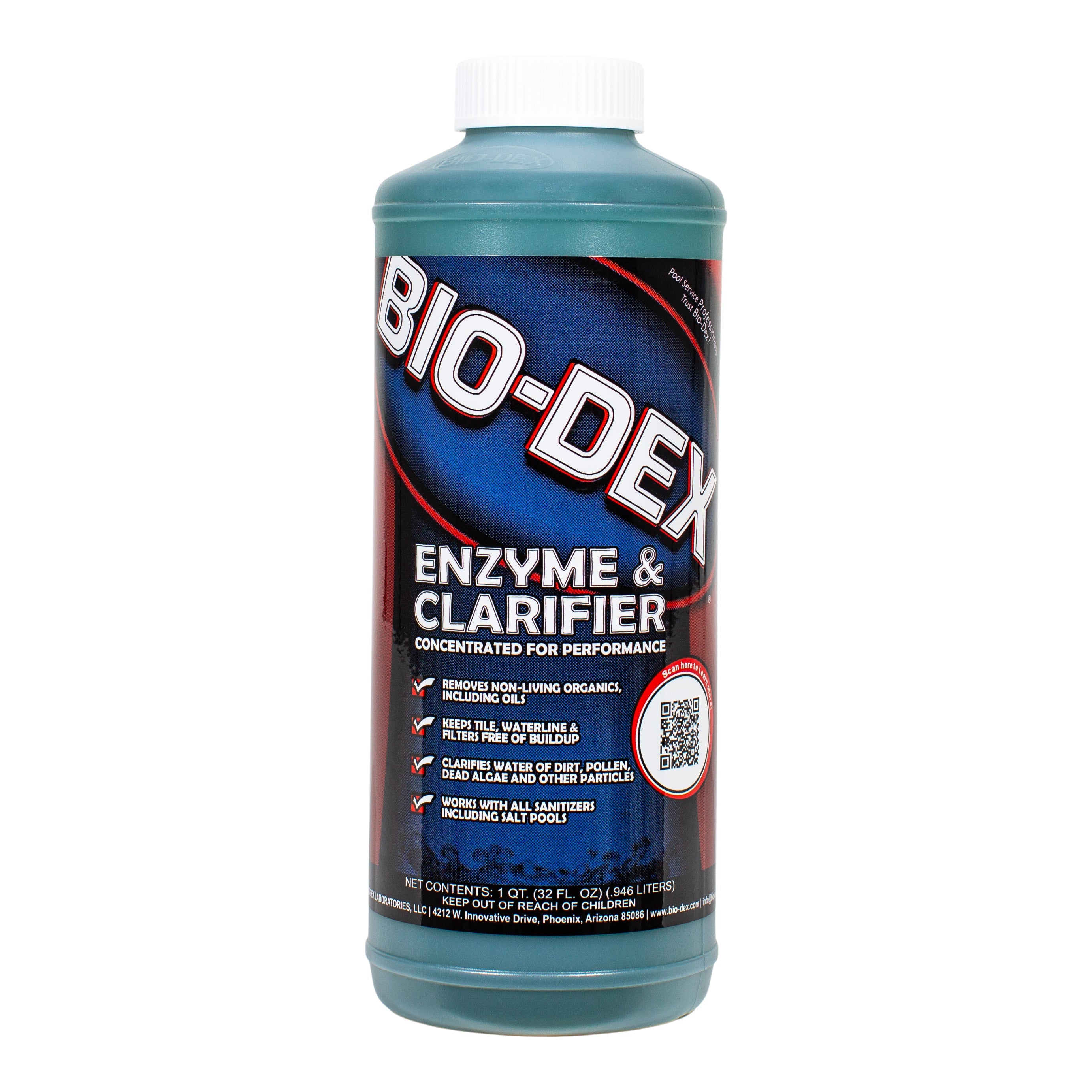Bio-Dex Enzyme and Clarifier for Clear Pool Water and Scale Prevention