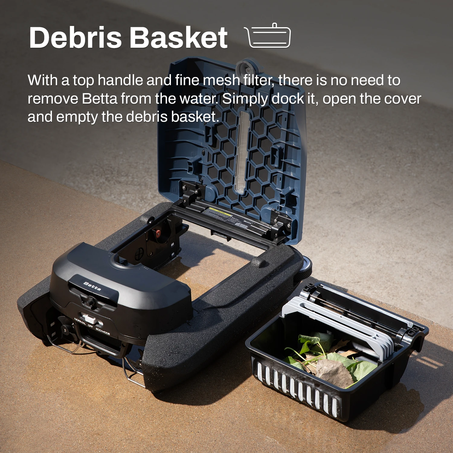 Betta Flex - Solar-Powered Robotic Pool Skimmer by Betta