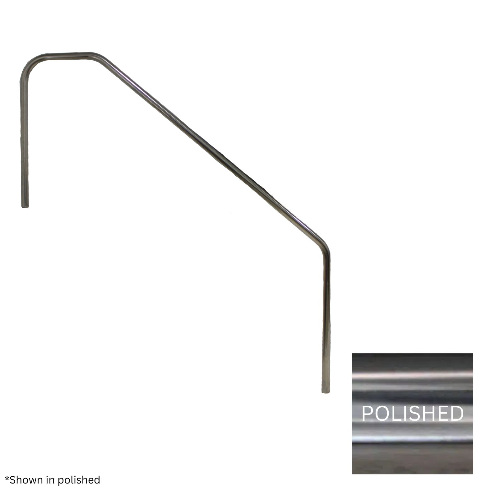 Global Classic 3 Bend 4' Stair Rail Polished .049 | Global-Rl-C49-3Bndsr4-Ss by GlobalPoolProducts