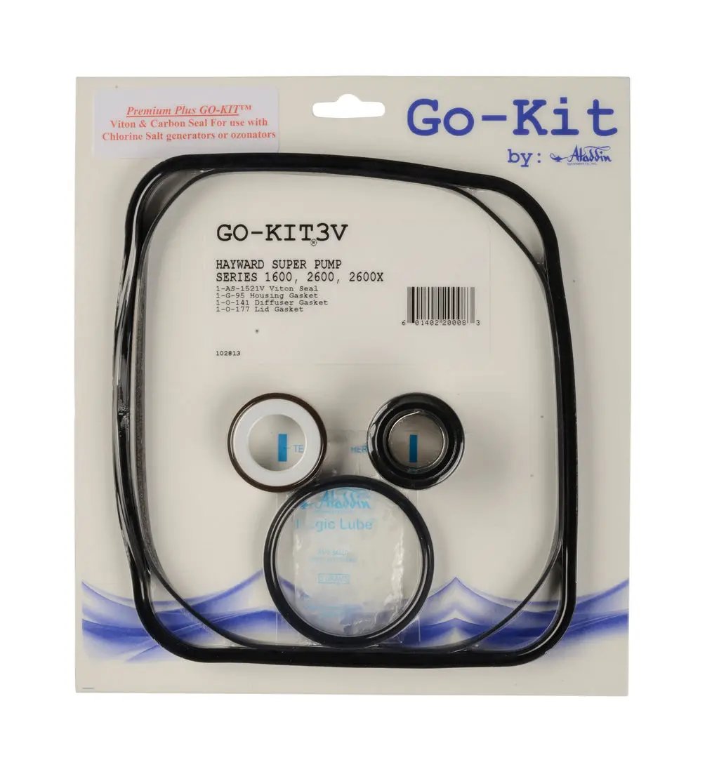 Aladdin GO-KIT3V – Pump Seal Repair Kit for Hayward Super Pump Series 1600, 2600, 2600X by Duckies Pool Supply