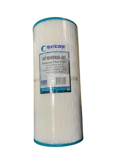 HF6H960-01 Advanced Spa Filter Cartridge - Replacement for Pleatco PJW60TL-F2S, Unicel 6CH-960, Filbur FC-2800, Jacuzzi J-300, J-400, 6540-476, 6540-383 by Hurricane Pool Filters