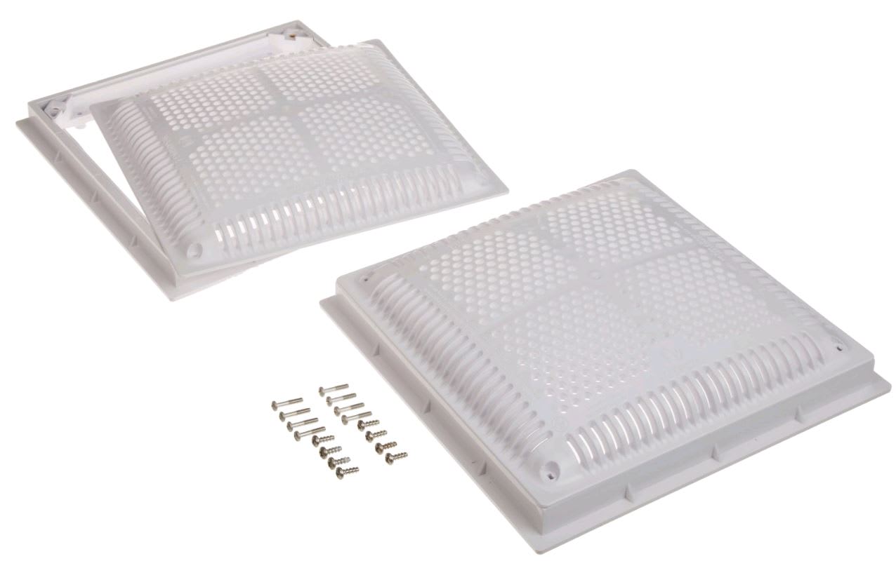 Hayward 12" Dual Pak High Flow Drain Cover and Frame, Square, White | WG1032HF2PAK2 by Hayward