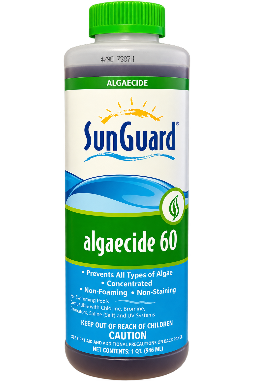 SunGuard 60 Poly Based Algaecide 1 Quart Pool Algae Solution by SunGuard