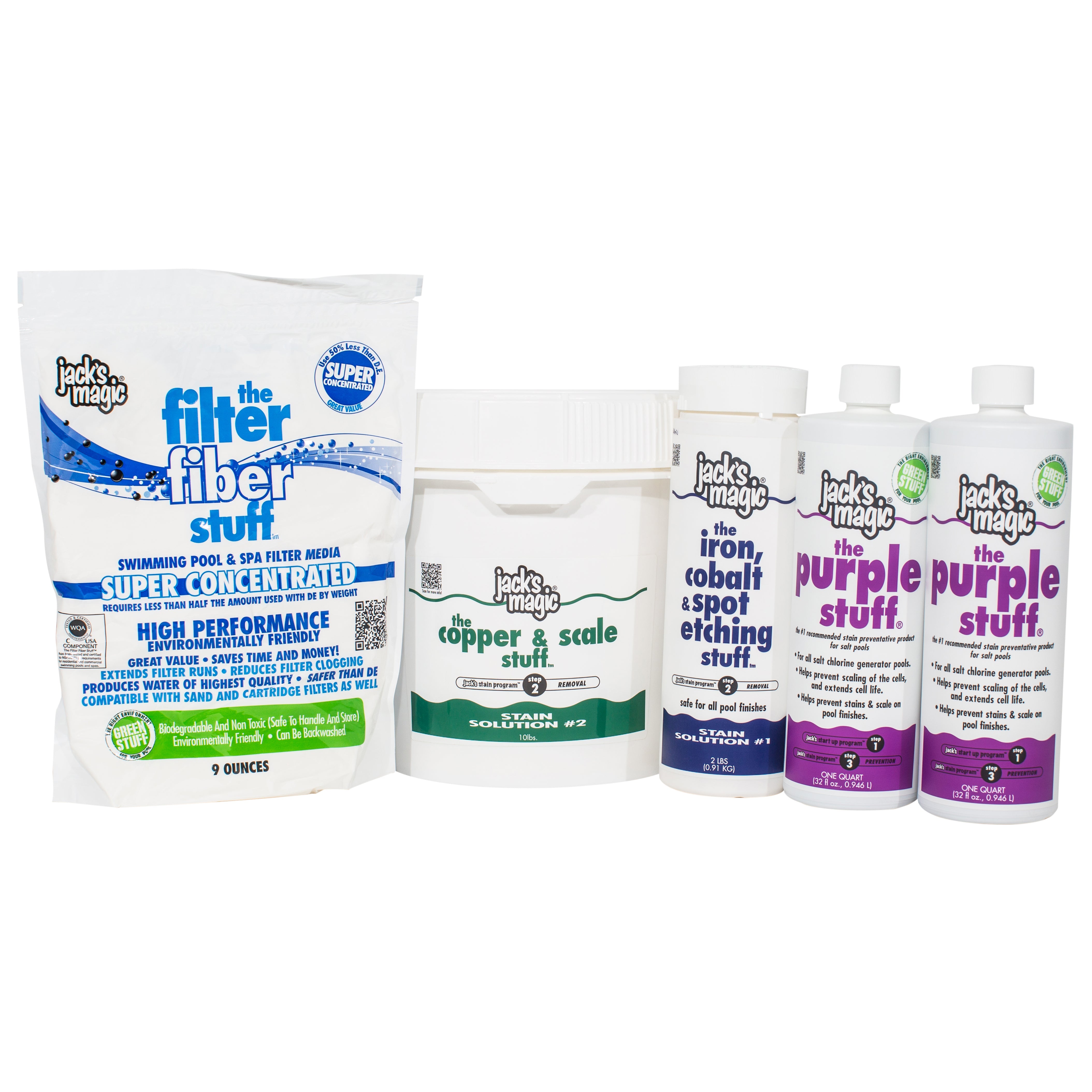 Jack's Magic Jack Pacs Pool Treatment Kit for 10000 Gallon Pools Step 2 Pack of 4
