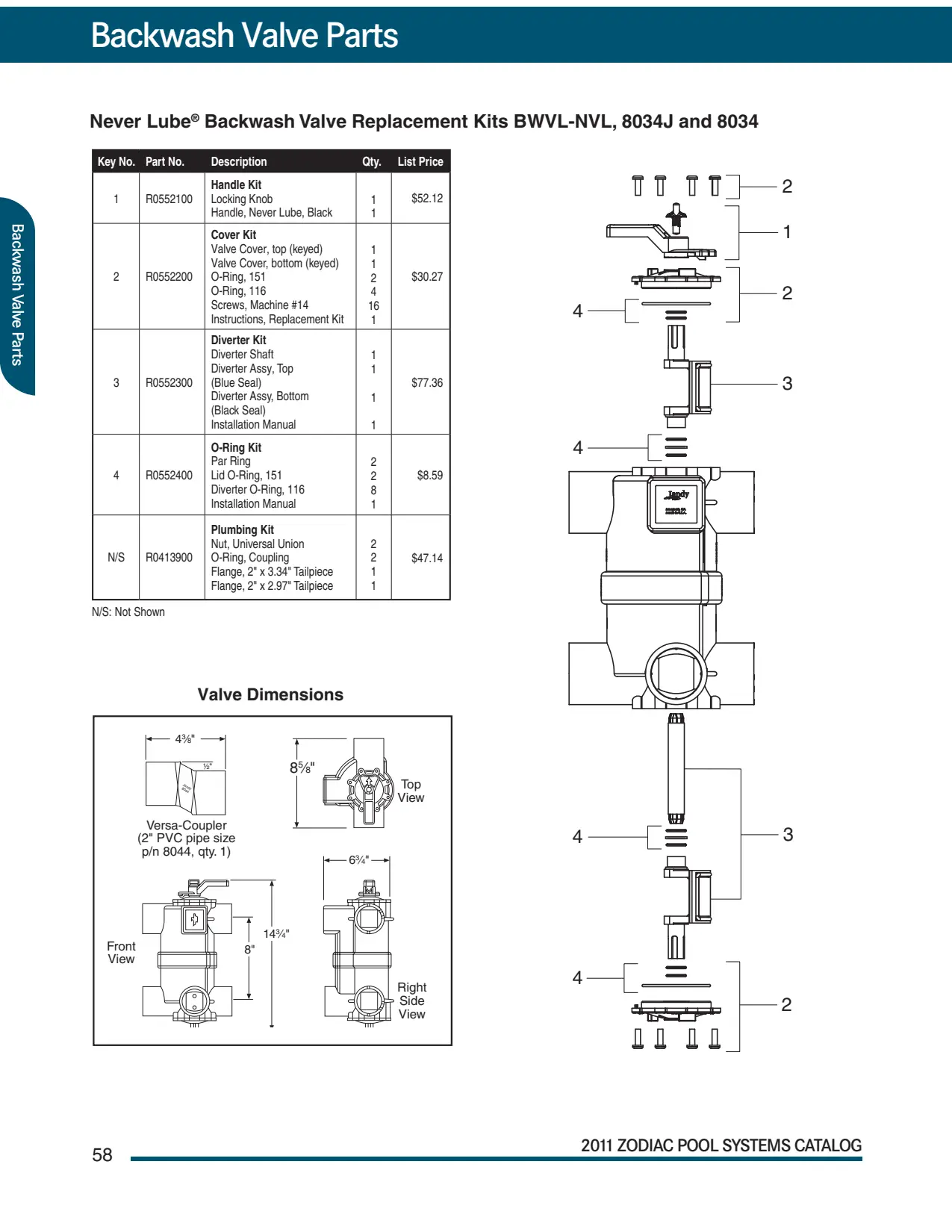 Jandy Slide Valve Rebuild Kit | R0442100 by Jandy