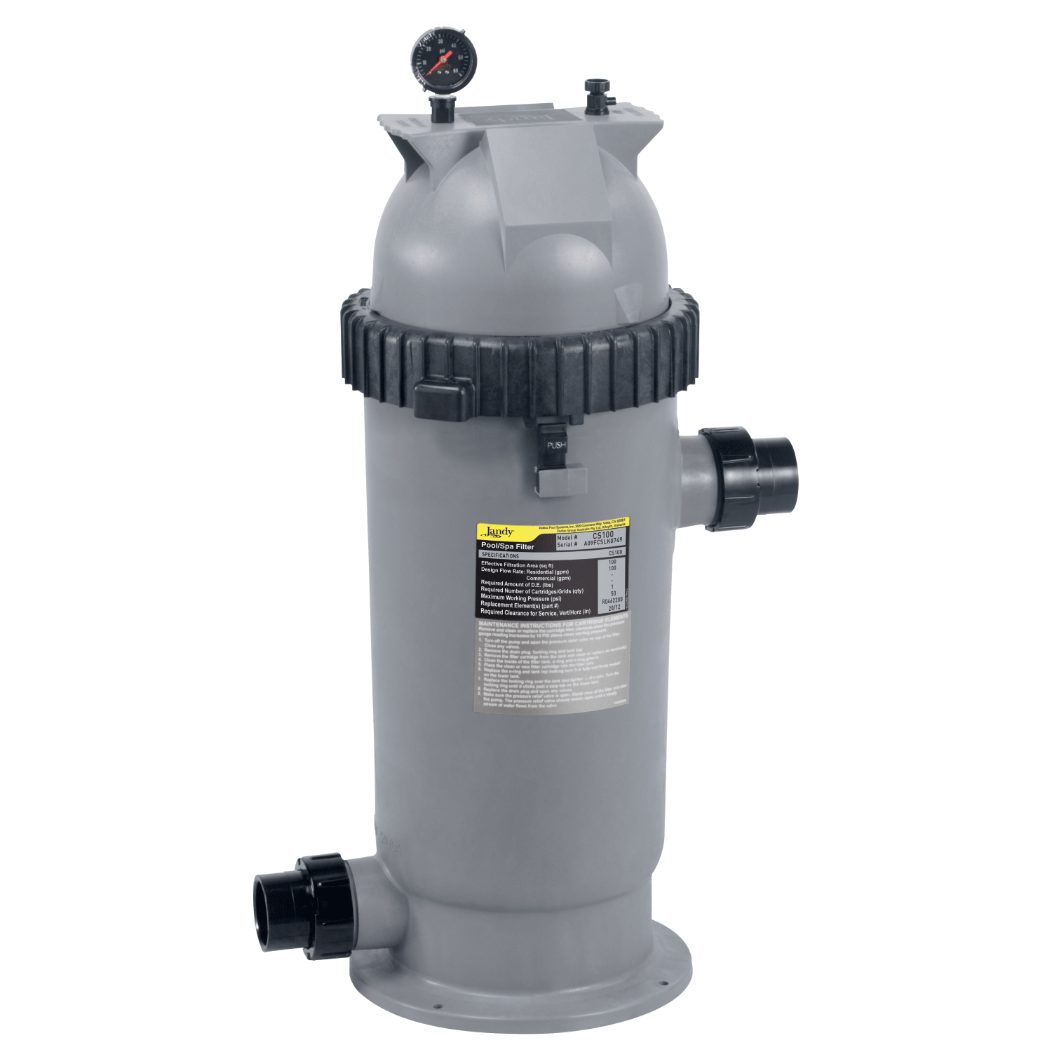 Jandy CS150 Single Element Cartridge Filter 150 Sq Ft