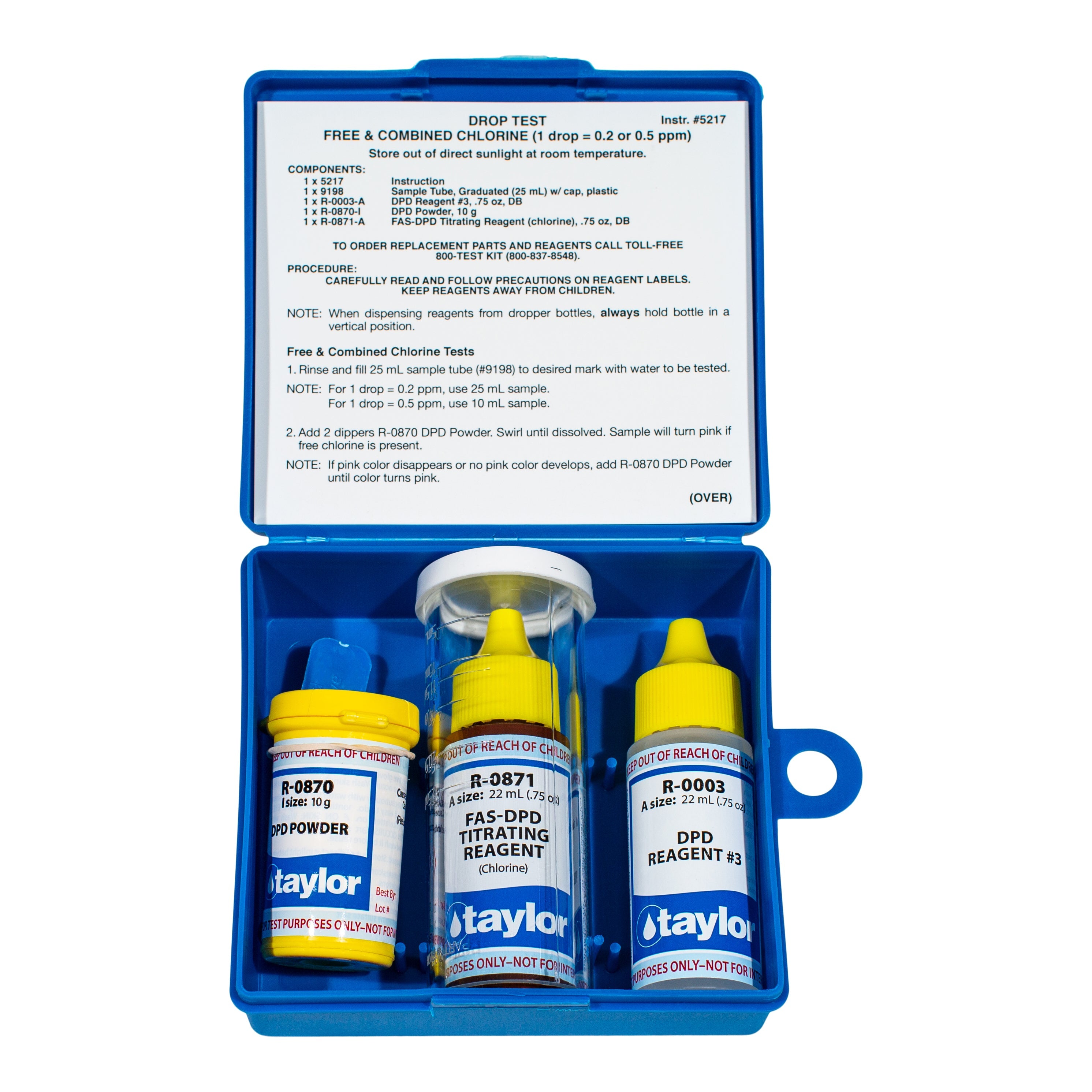 Taylor K-1515-A FAS-DPD Chlorine Water Testing Kit for Accurate Pool Chemistry